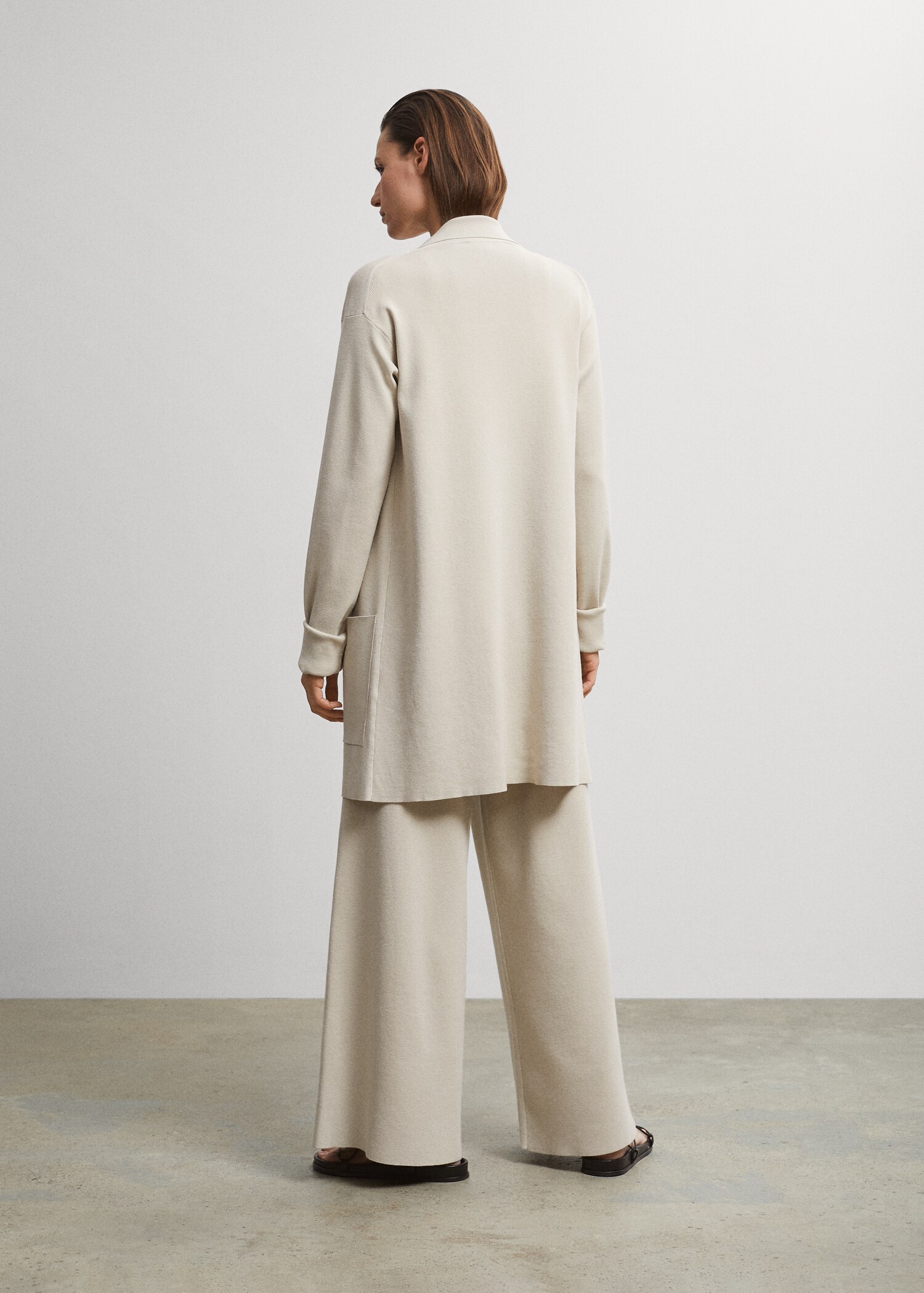 Cardigan long en maille compacte - Verso de l’article
