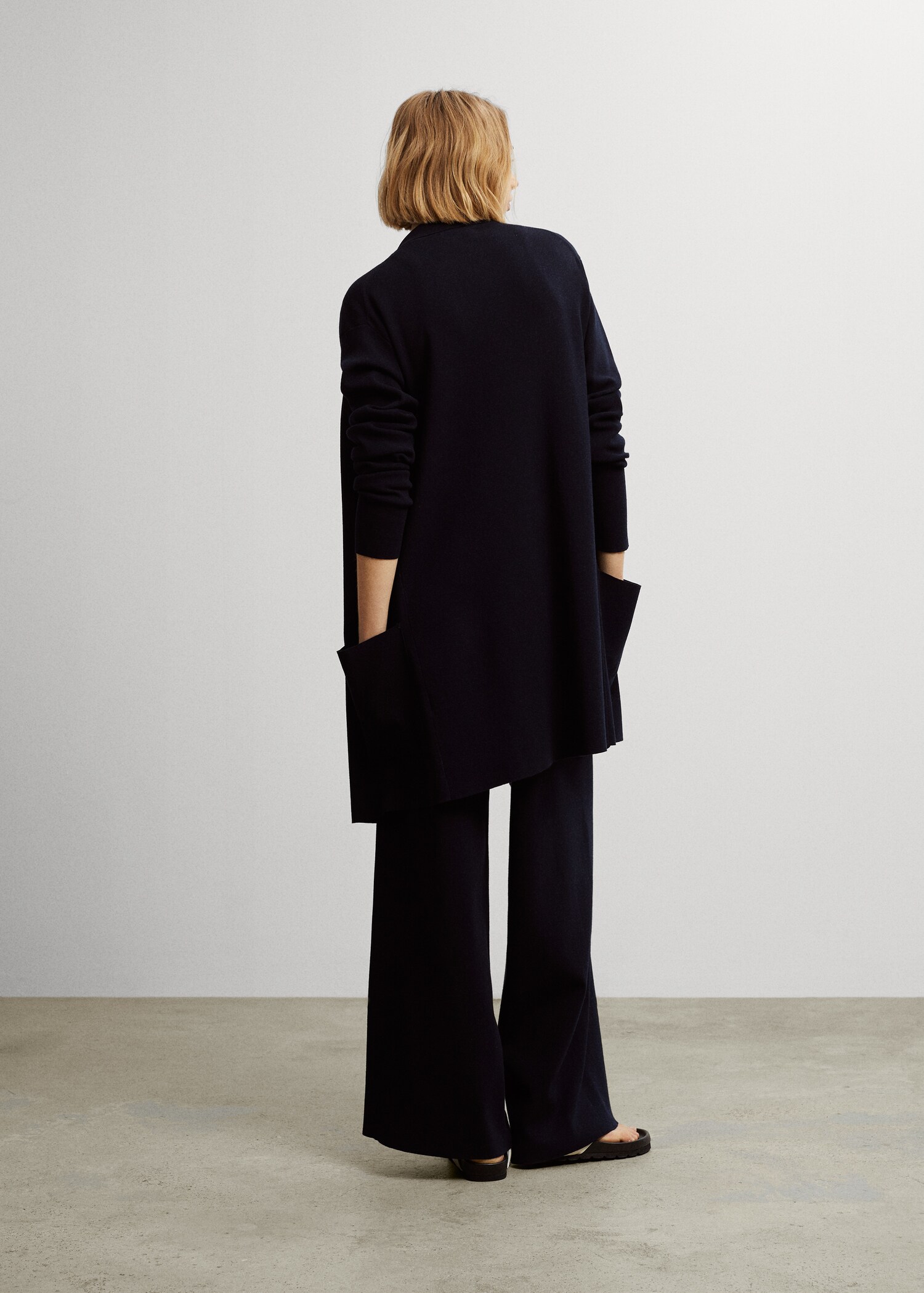 Cardigan long en maille compacte - Verso de l’article