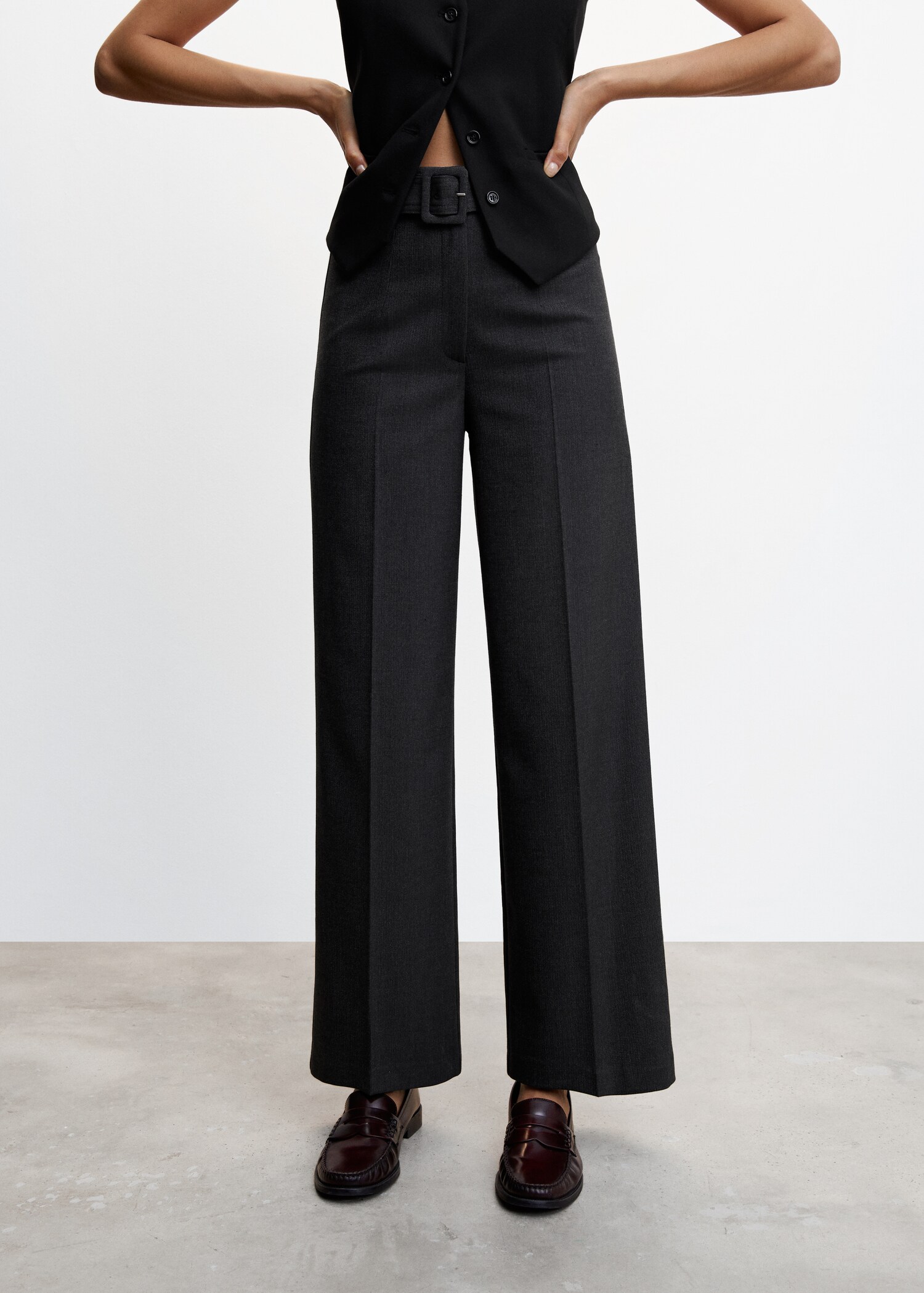 Belt high-waist trousers - Medium plane