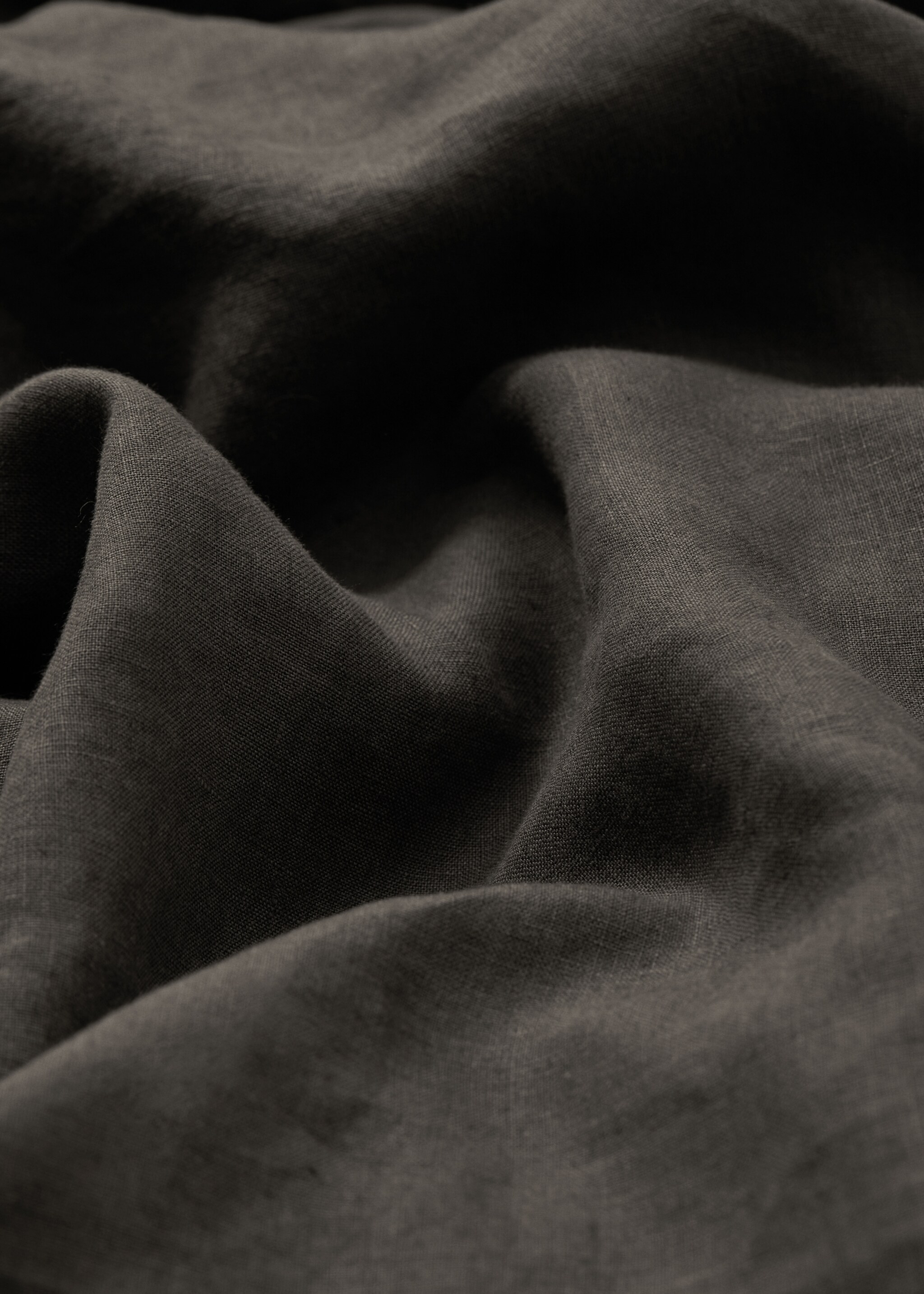 100% linen fitted sheet 150x200x30cm - Medium plane, Charcoal. Ref: 37101250-00.