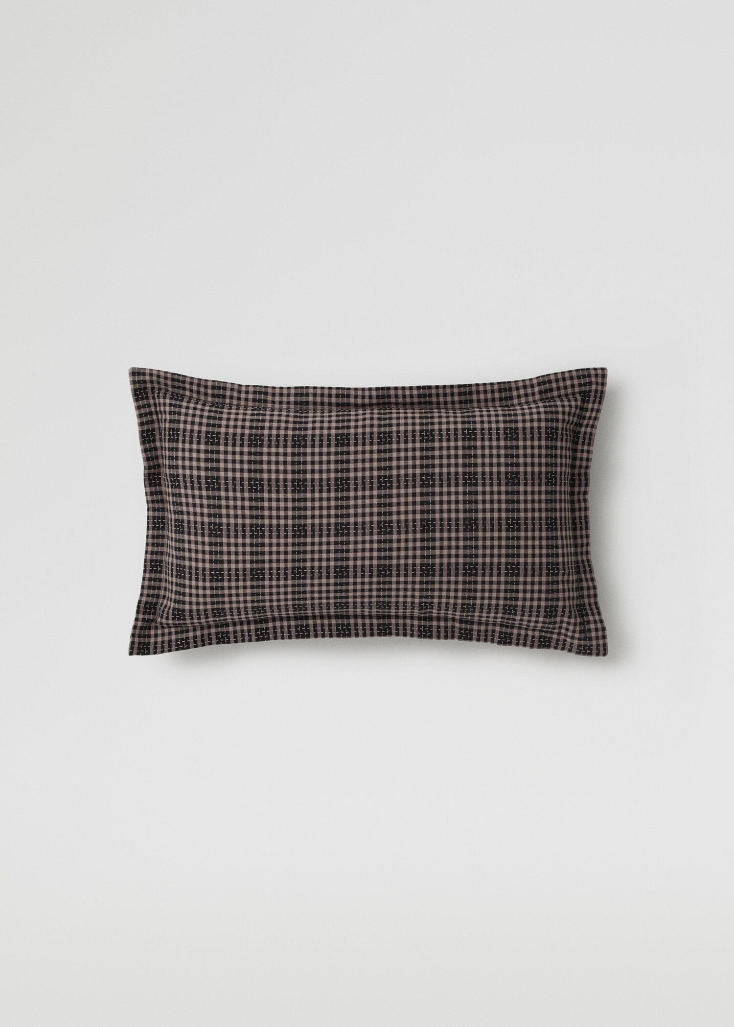 Checked 100% cotton cushion case 30x50cm - Article without model