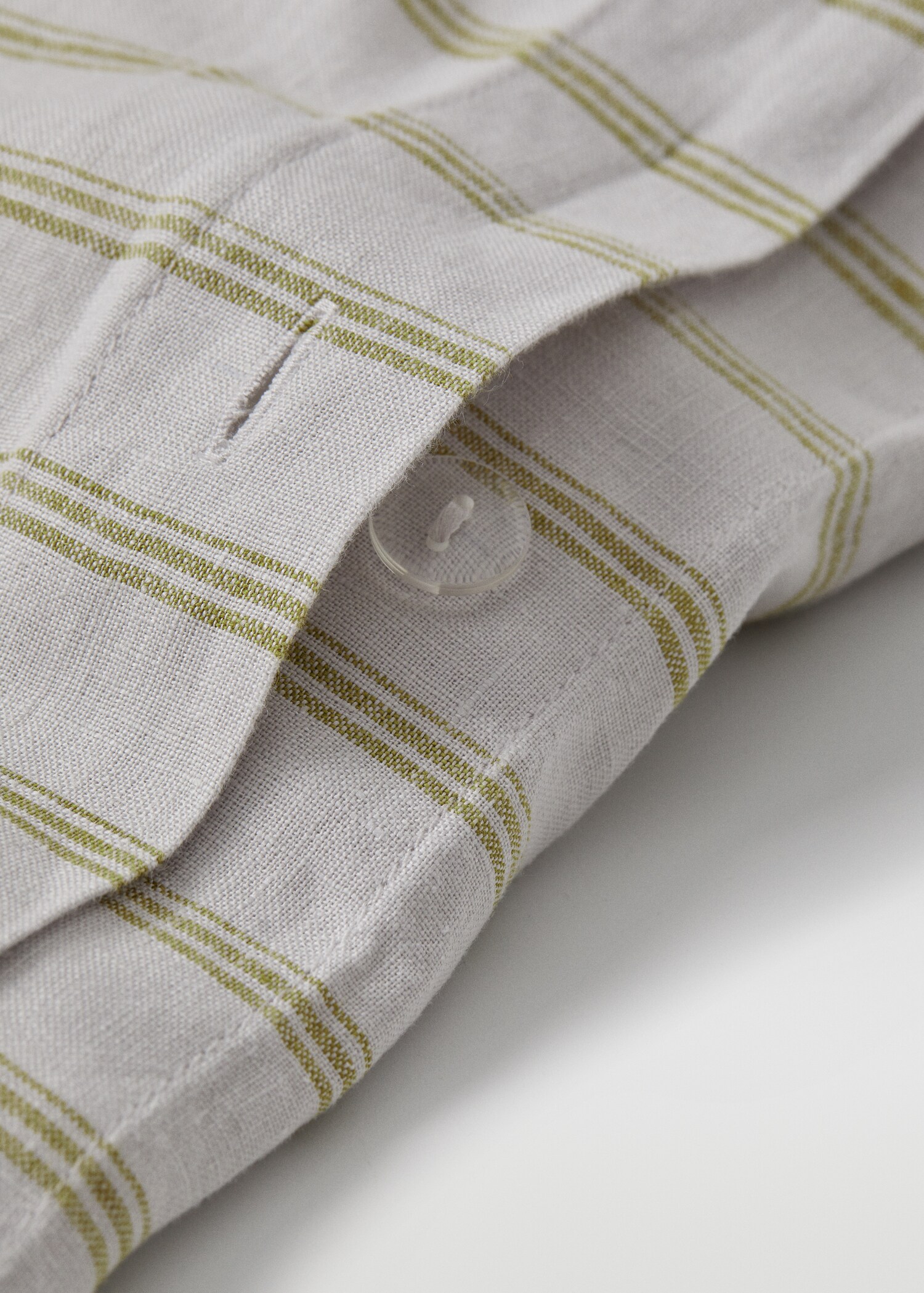 100% linen striped duvet cover 220x220cm - Details of the article 3