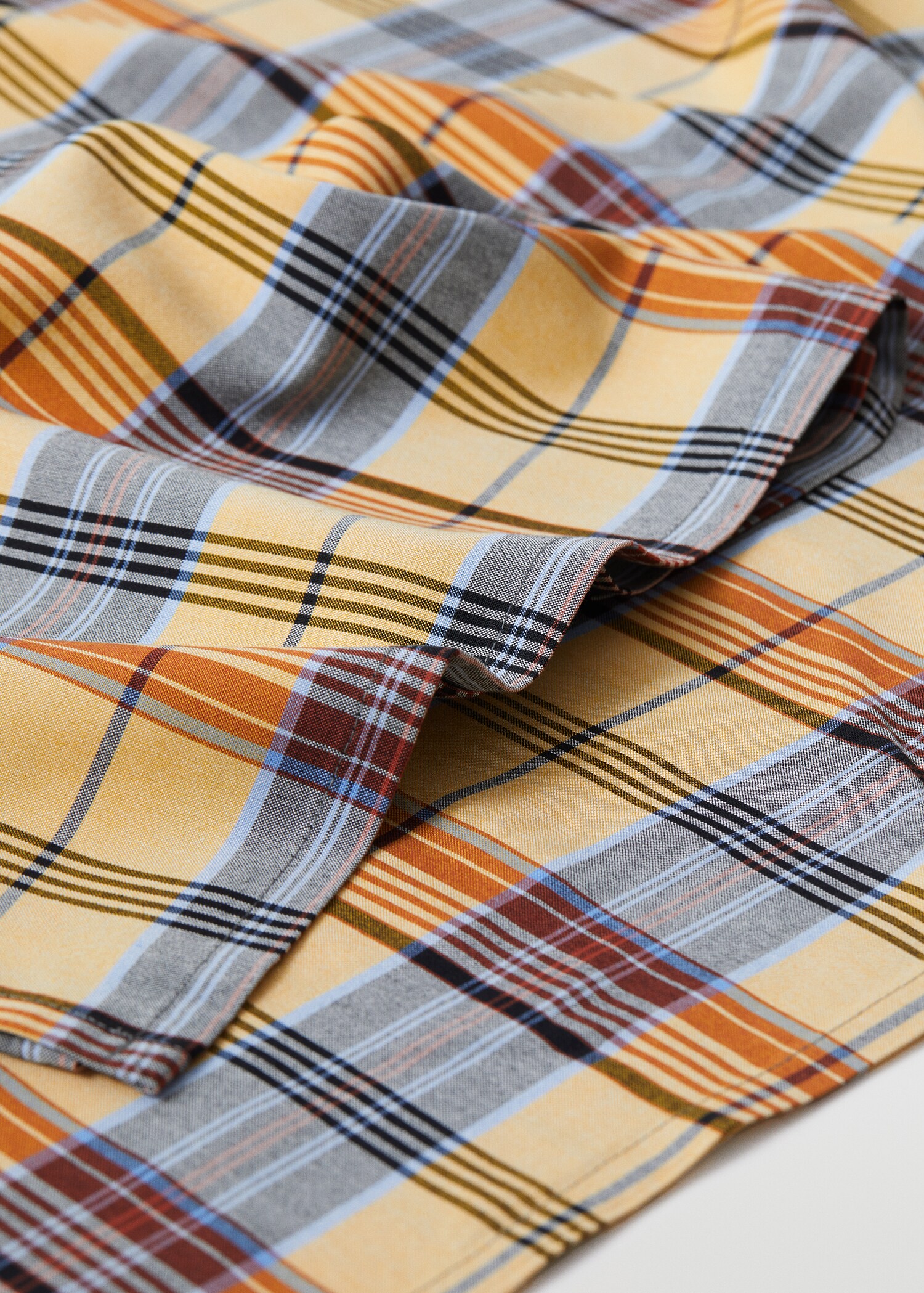 Organic cotton gingham check tablecloth 150x250cm - Details of the article 4