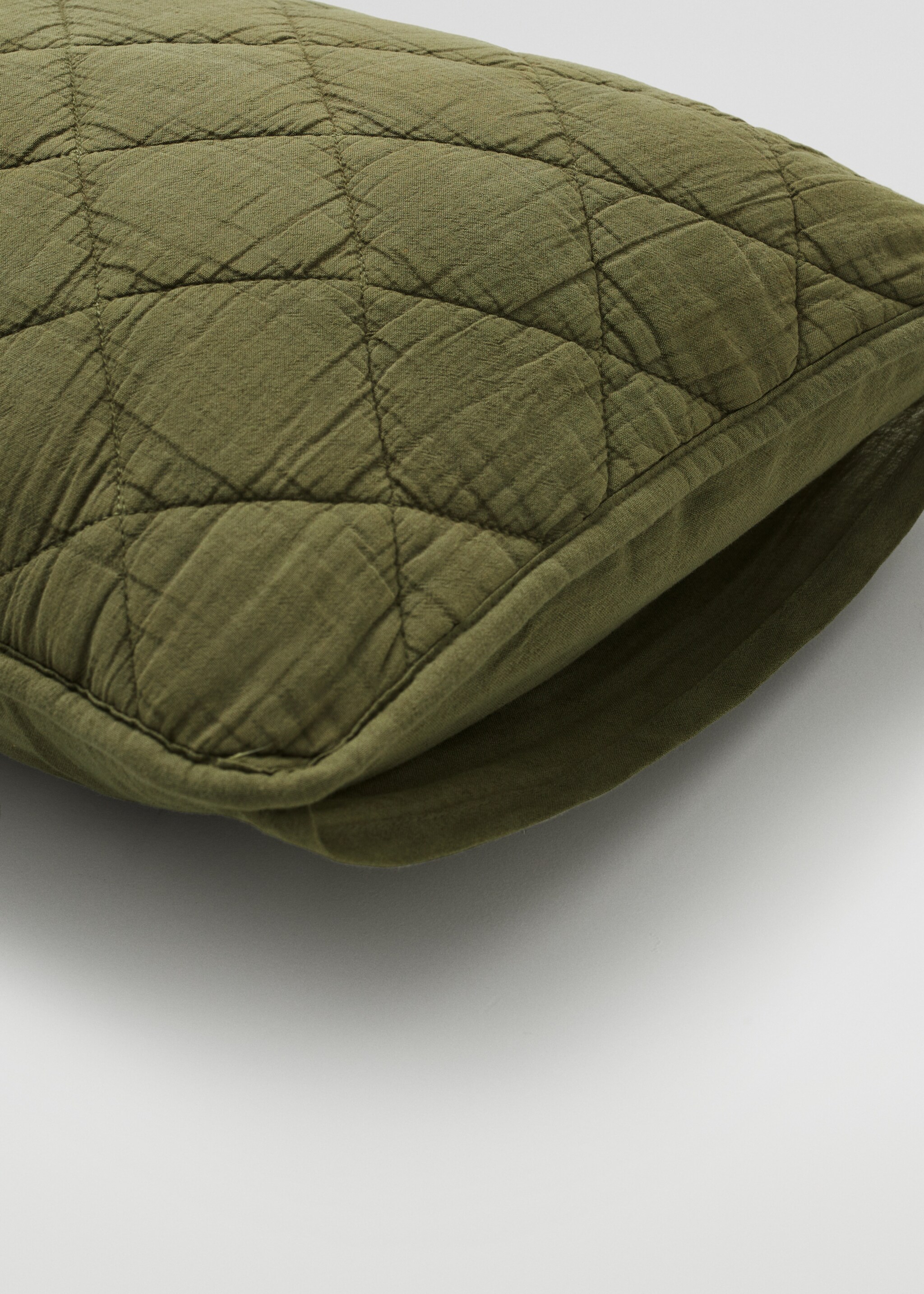 Padded cushion cover 40x60cm - Details of the article 3, Khaki. Ref: 37144766-00.