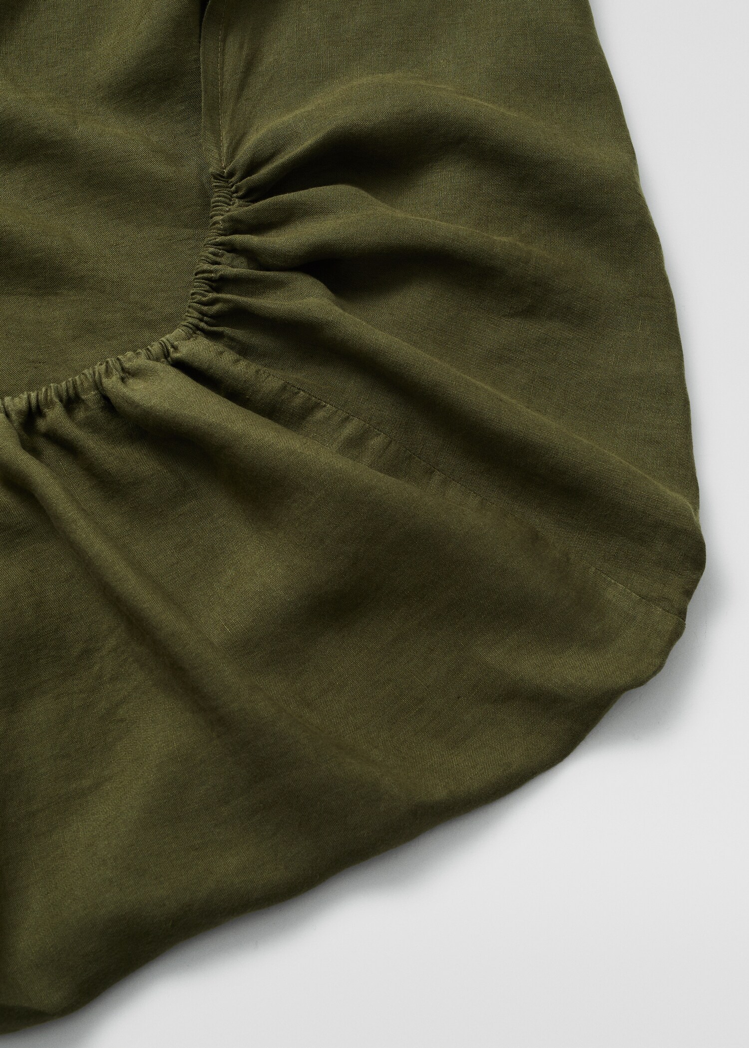 100% linen fitted sheet 90x200x30cm - Medium plane