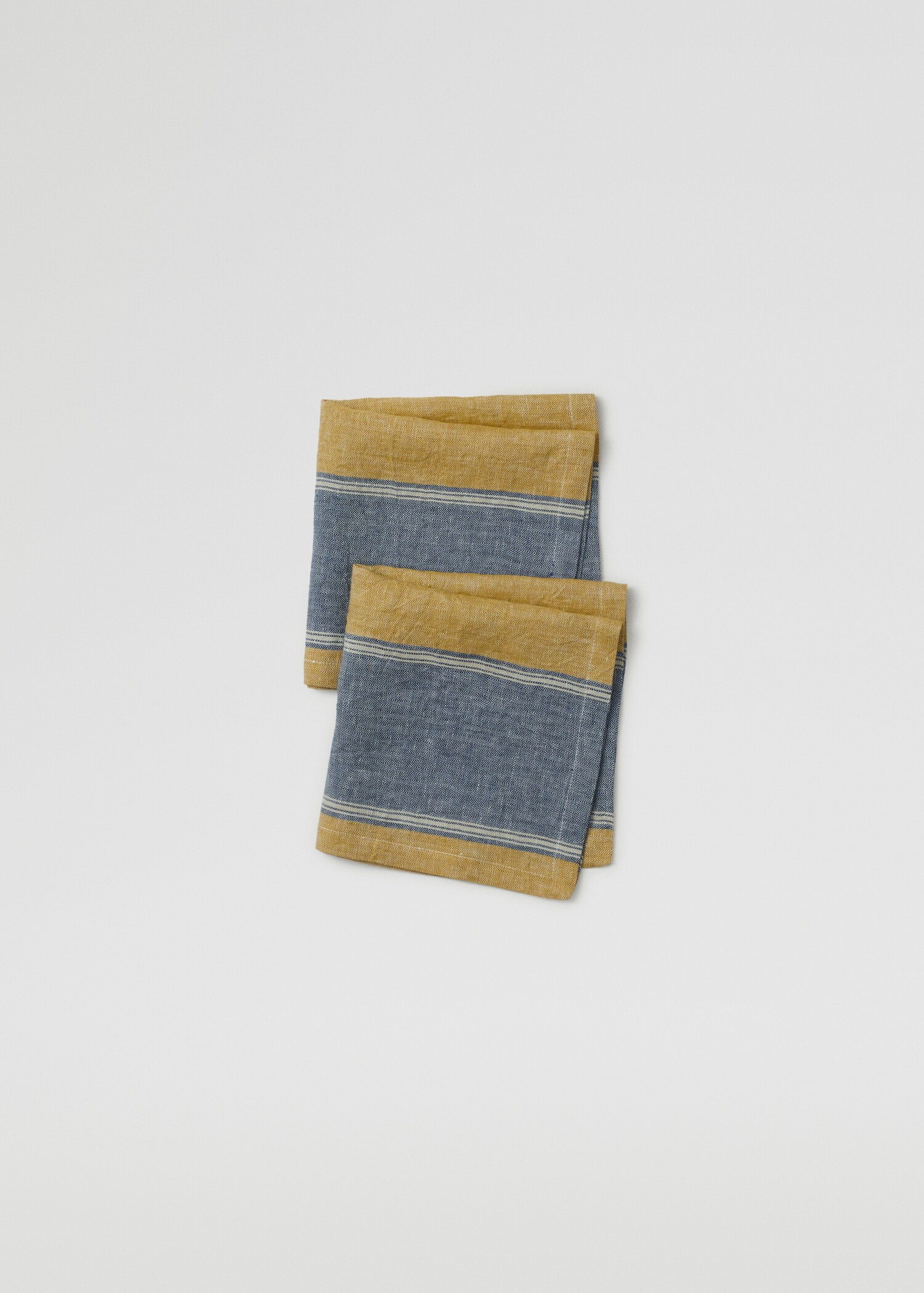 2-pack randiga linneservetter - Bild av mittparti