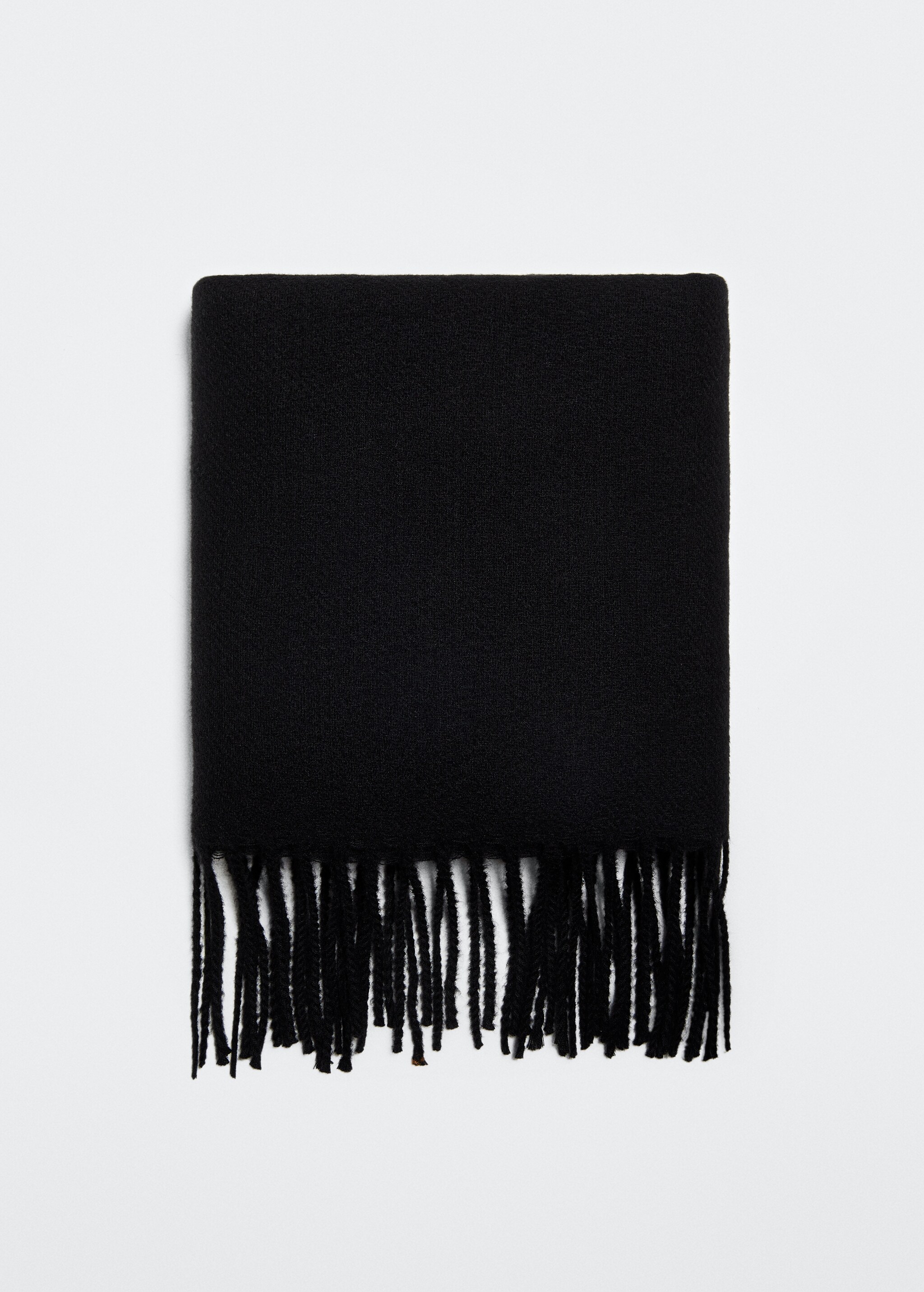 Fringed plain scarf - Article without model