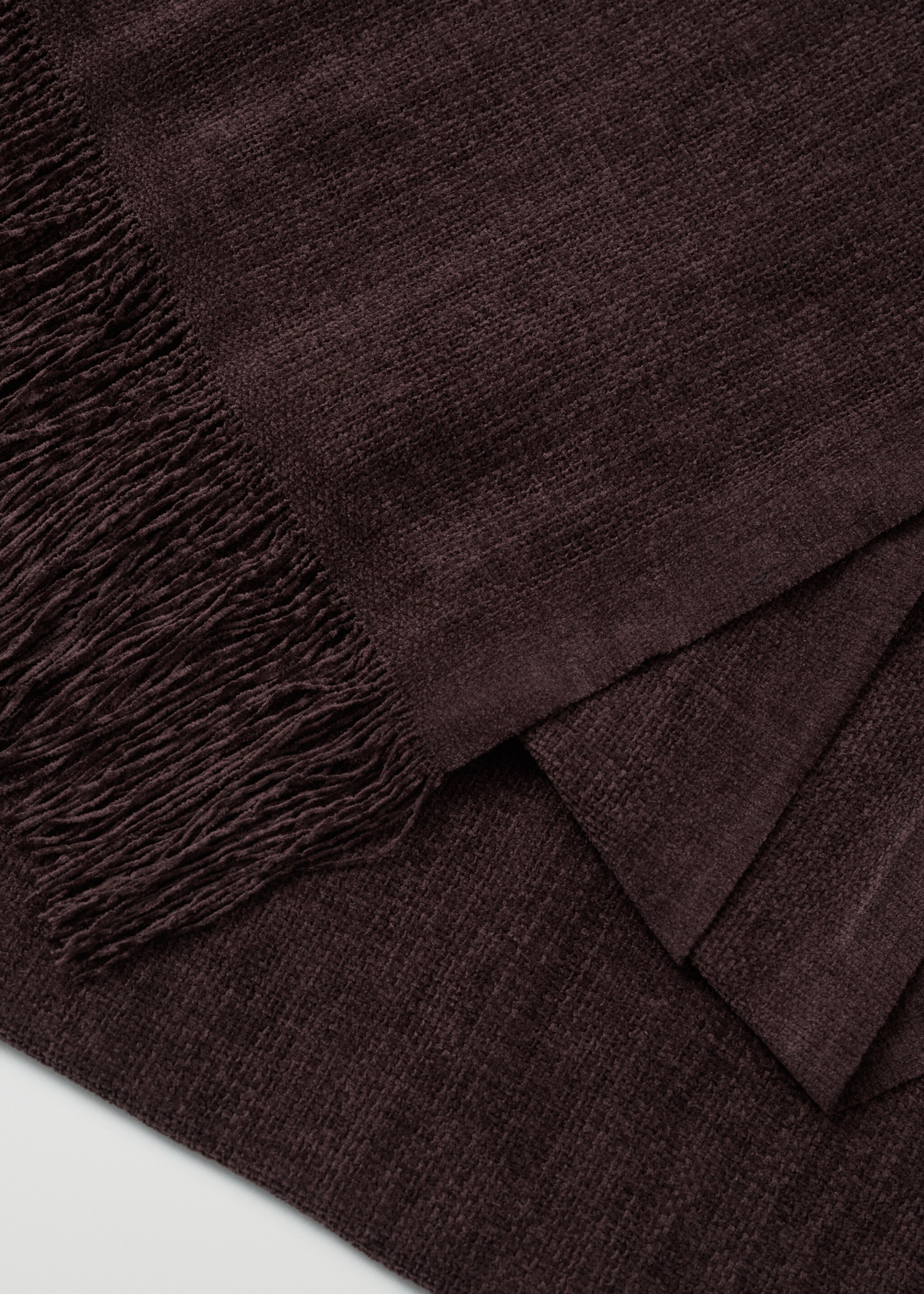 Decke mit Fransen 140 x 190 cm - Detail des Artikels 3, Bordeaux. Ref: 37194398-00.