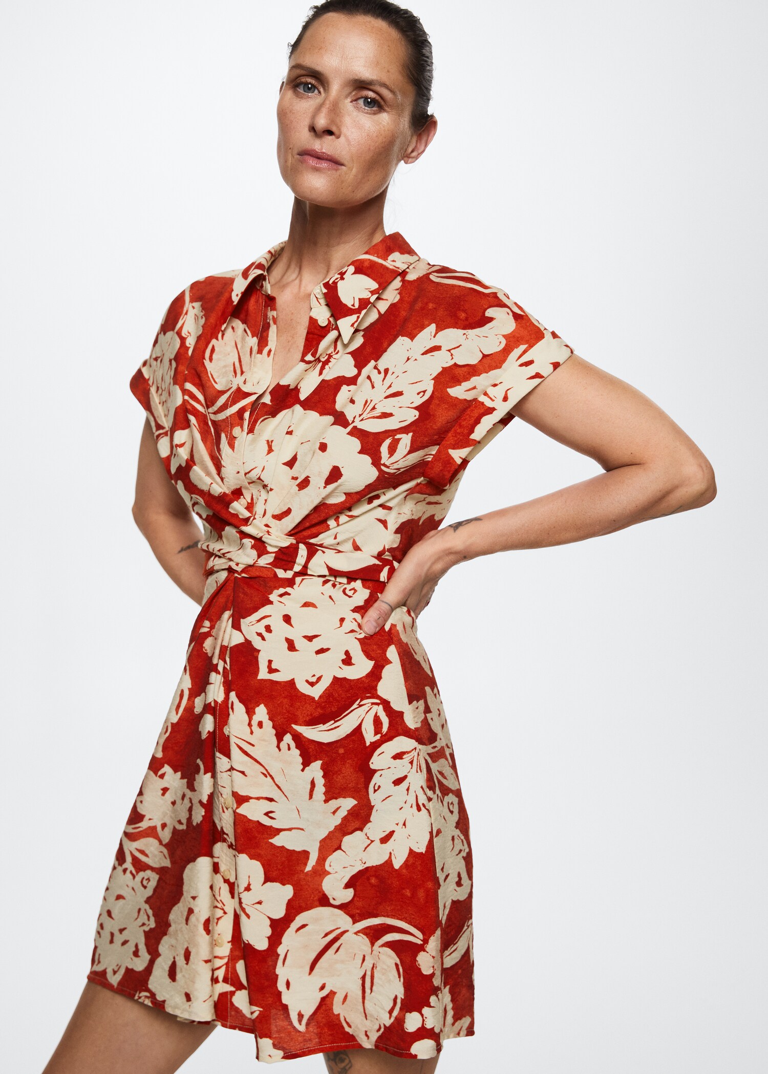 Floral shirt dress - Medium plane