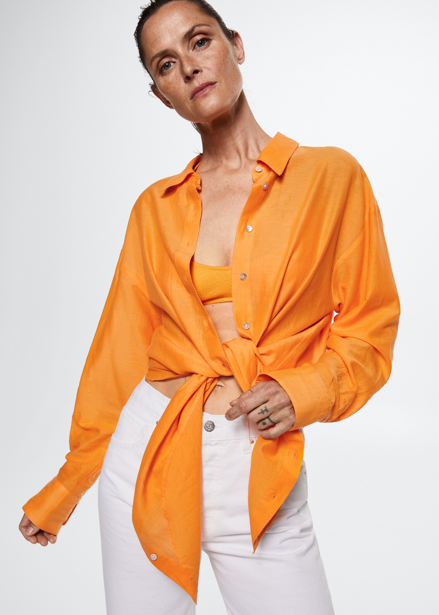 Camisa algodón oversize - Plano medio