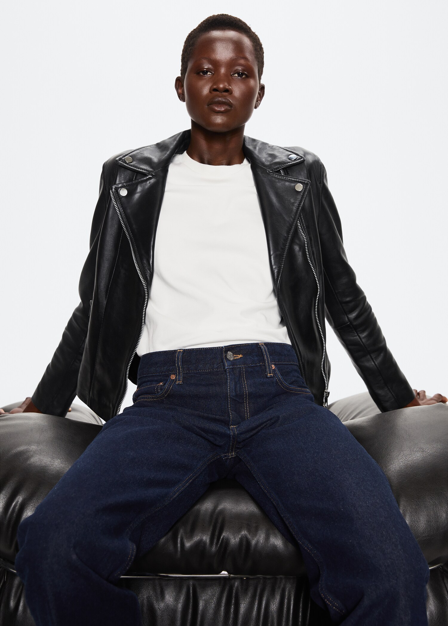 Leather biker jacket - Details of the article 1