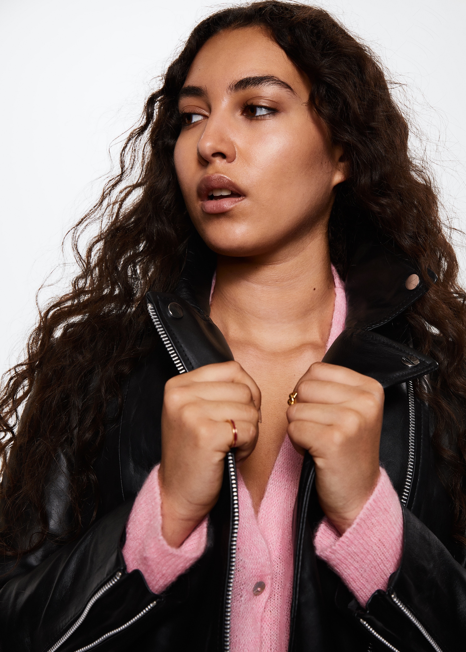 Leather biker jacket - Details of the article 4