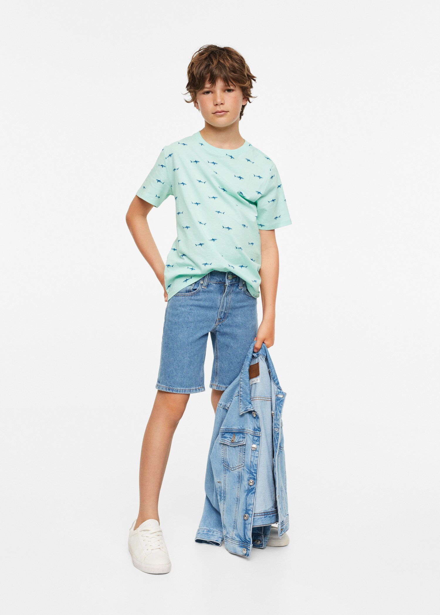 Printed cotton-blend T-shirt - General plane