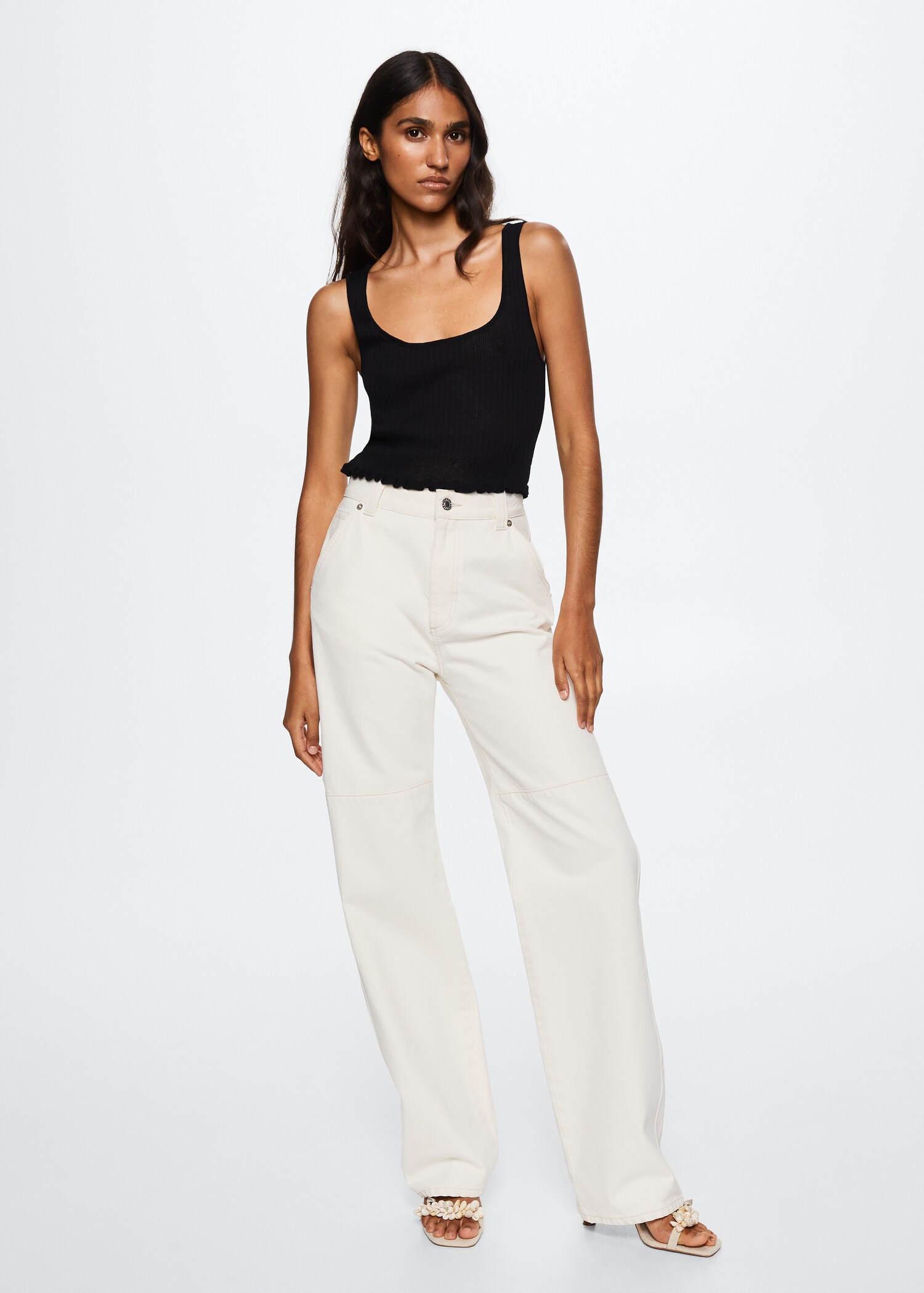 Žebrované crop top - Celkový náhled