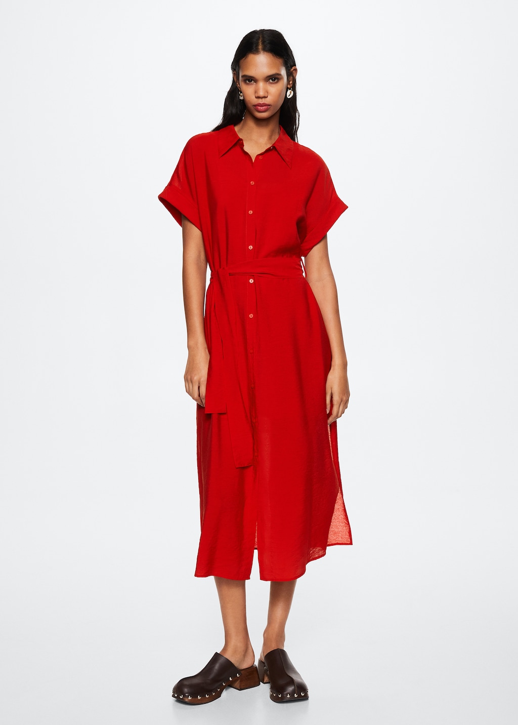 Belt shirt dress Women MANGO OUTLET USA