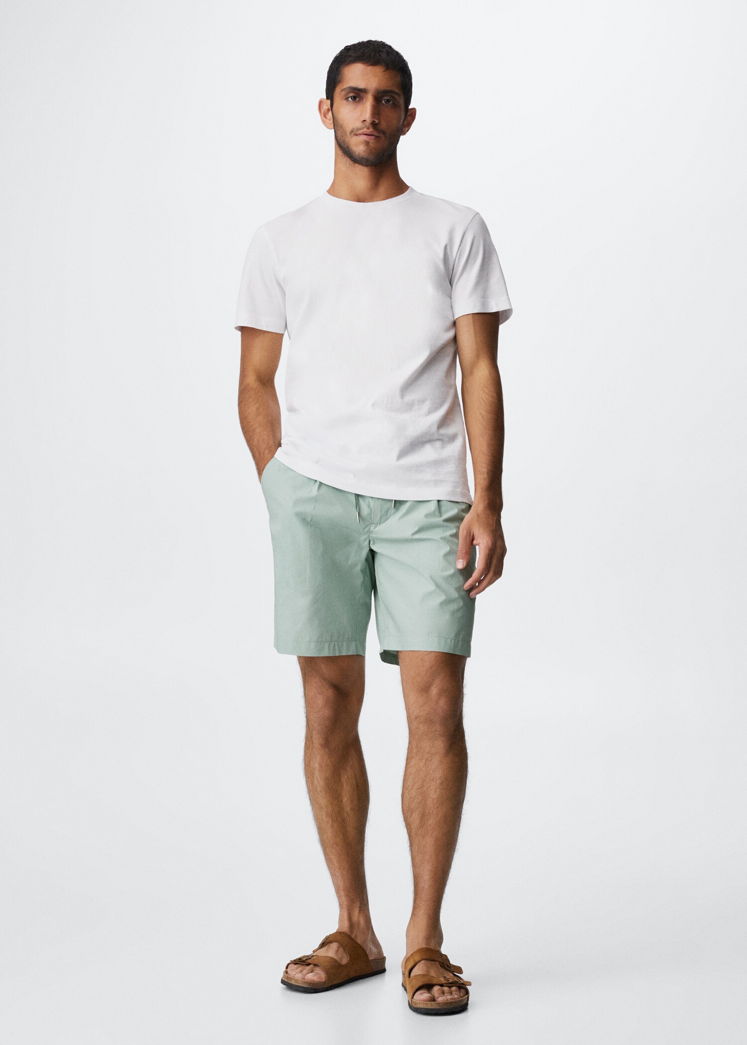 Cotton shorts with drawstring - General plane