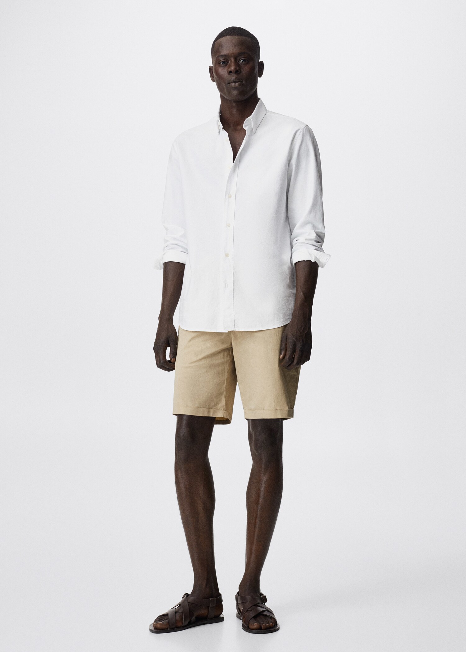 Slim-fit chino cotton bermuda shorts - General plane