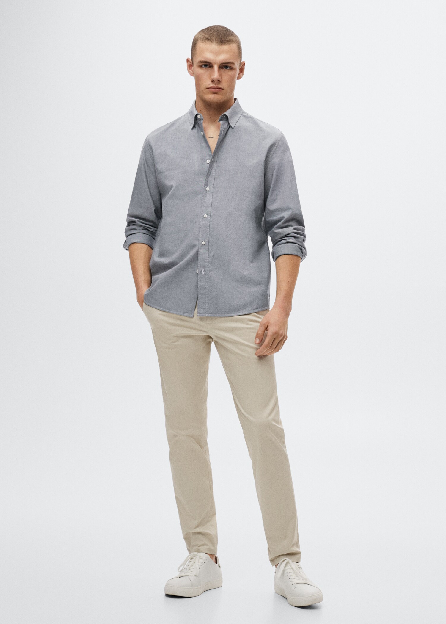 Camisa regular fit cotó - Pla general