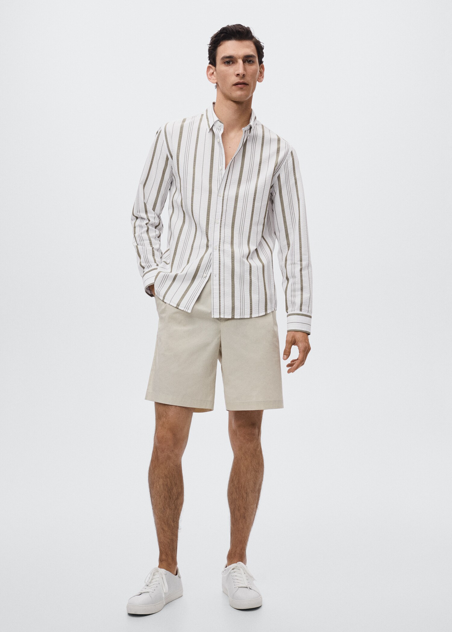 Striped seersucker shirt - General plane