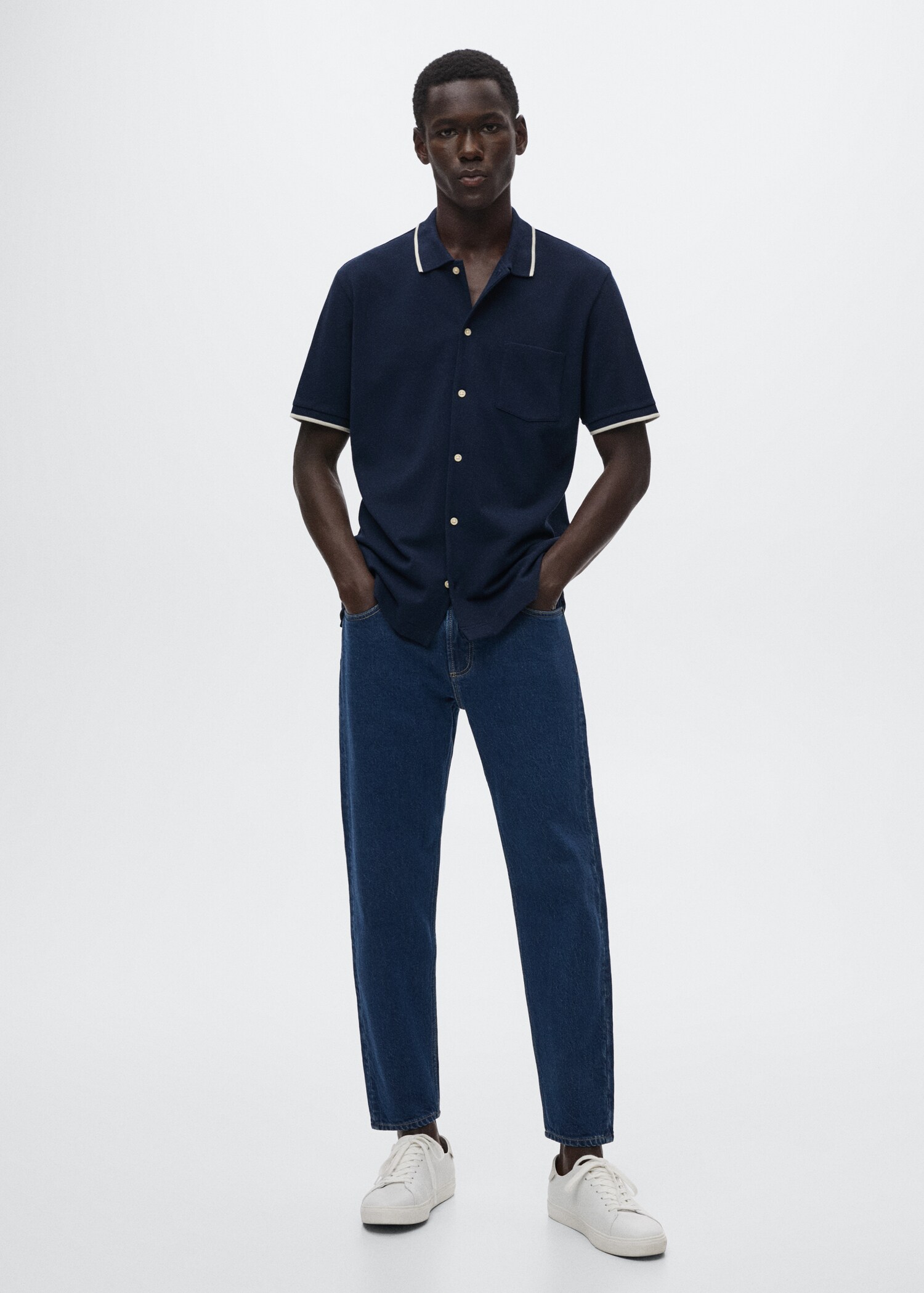 Camisa regular fit algodón piqué - Plano general
