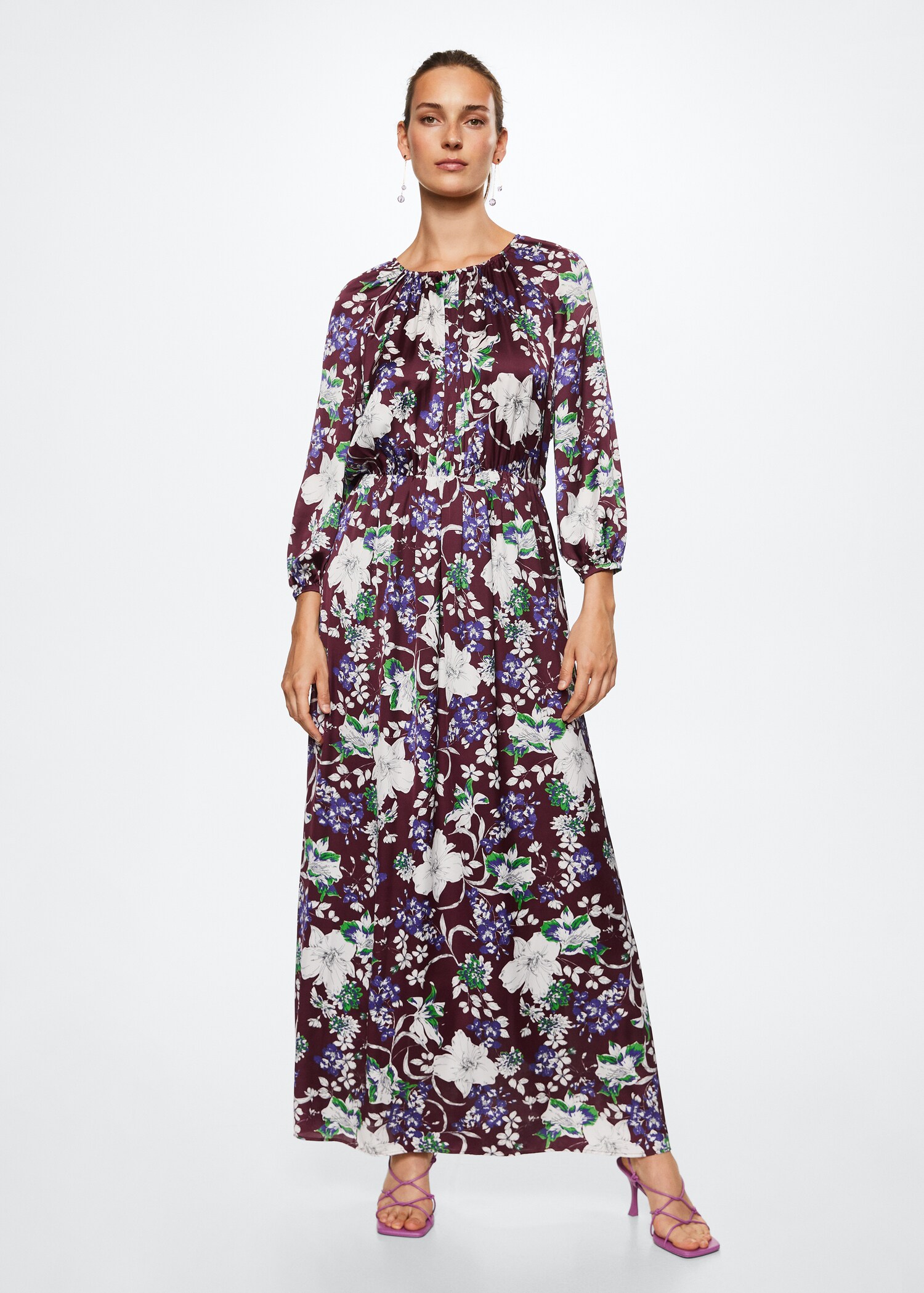 Flower print dress - General plane