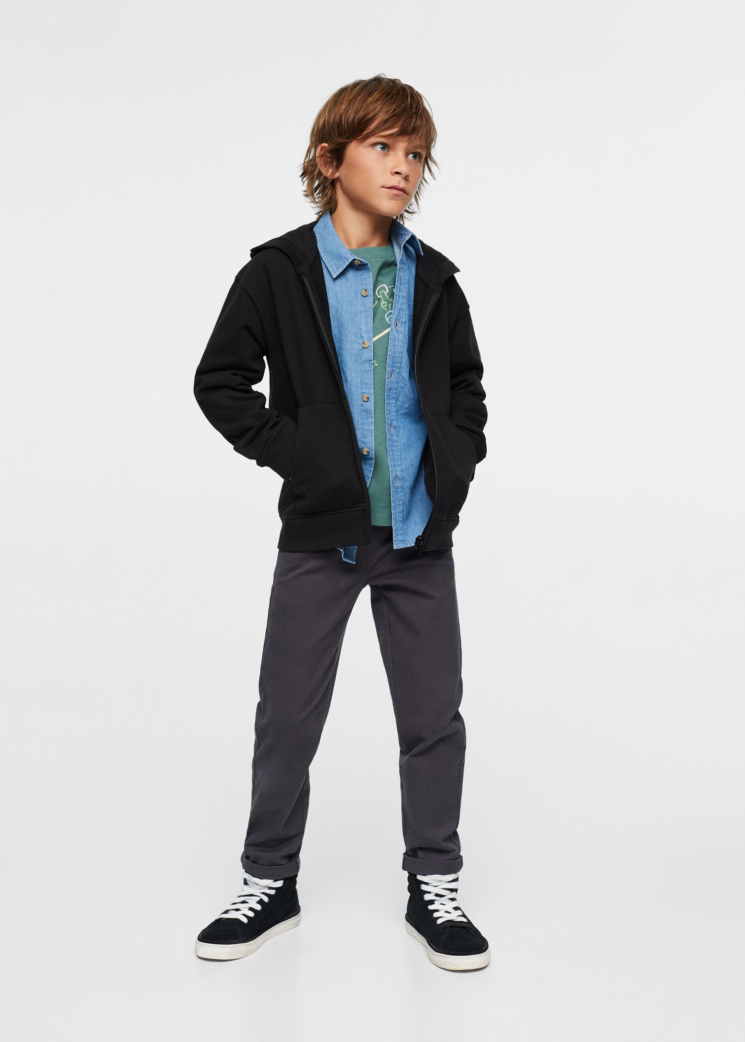 Sweat-shirt zippé à capuche - Plan général