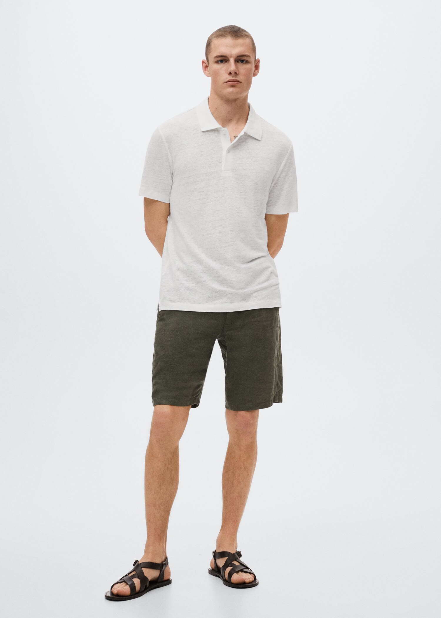100% linen polo shirt - General plane