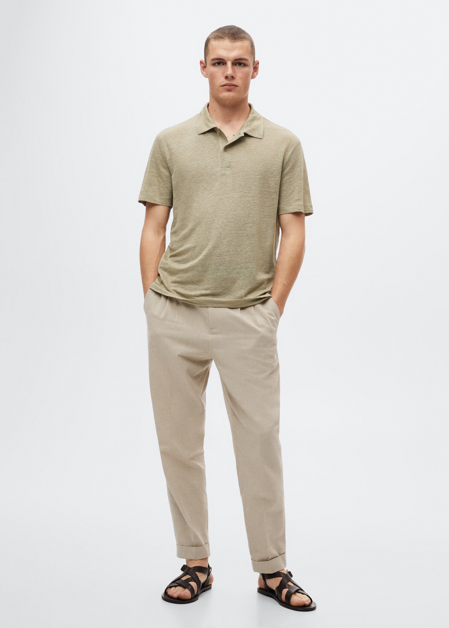 100% linen polo shirt - General plane