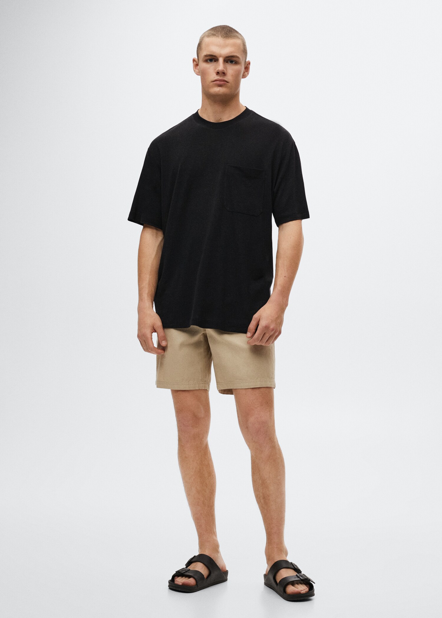 Linne-blandning flowy t-shirt - Allmän bild