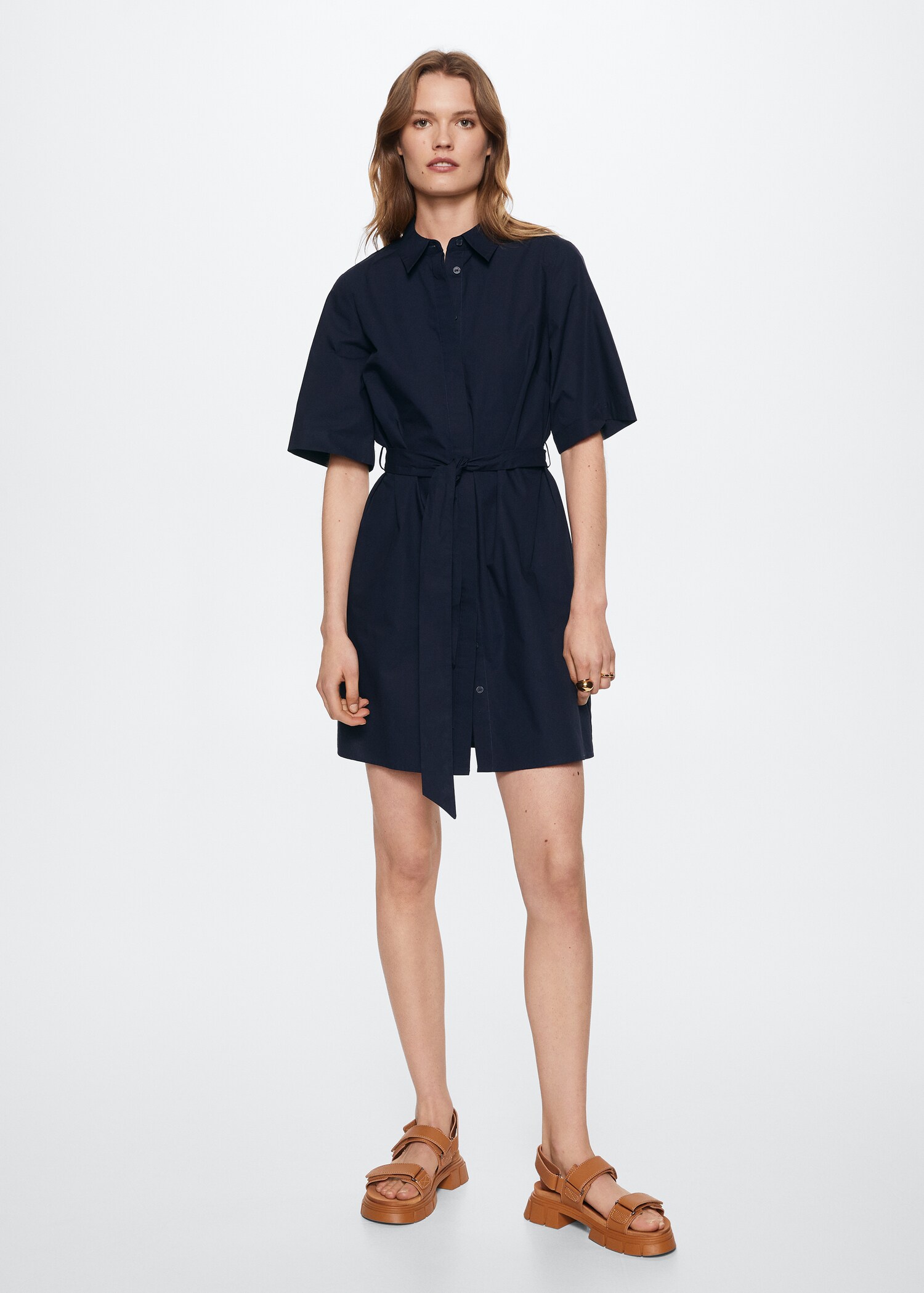 Cotton shirt dress - General plane
