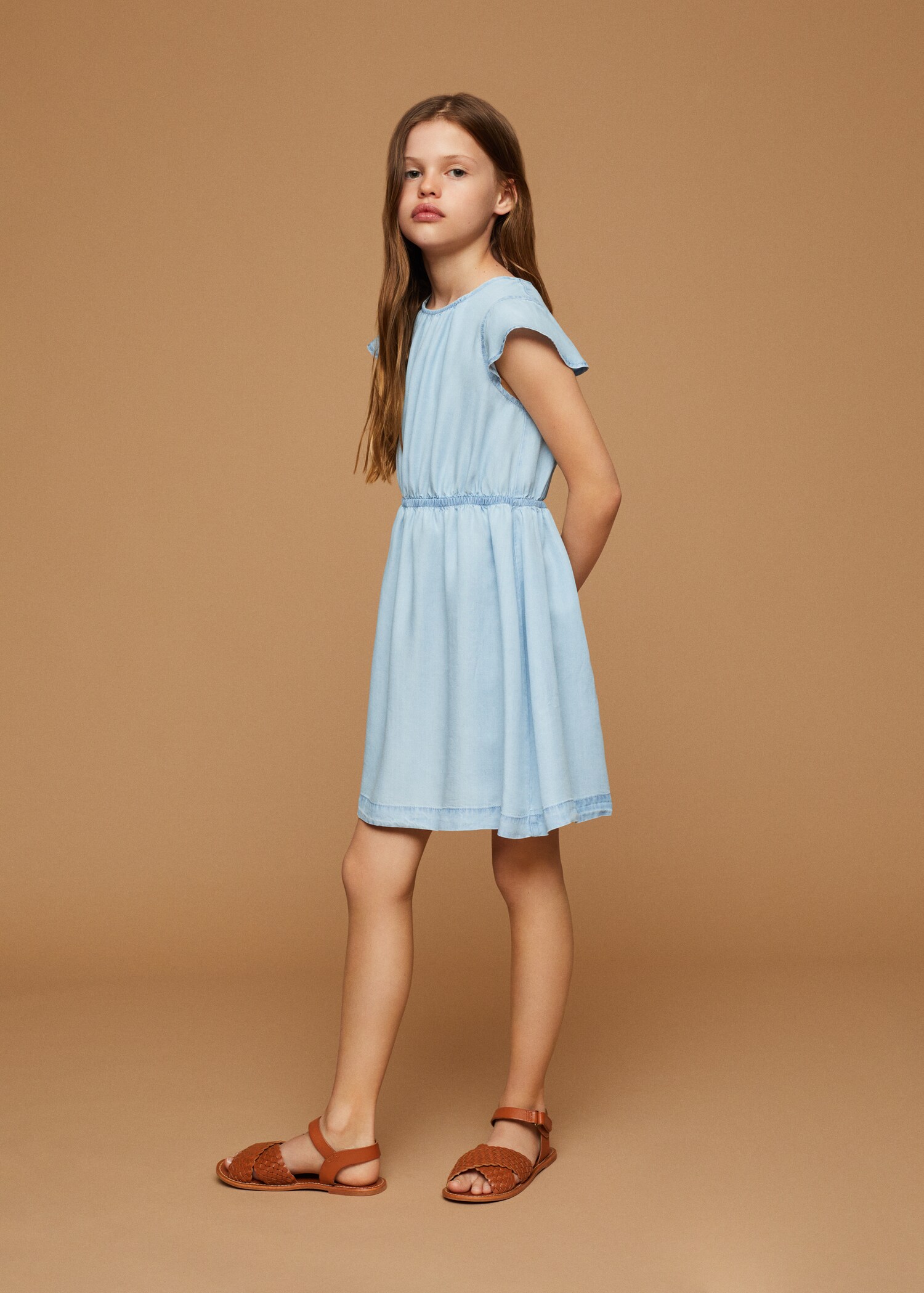 Vestido corto lyocell - Plano general