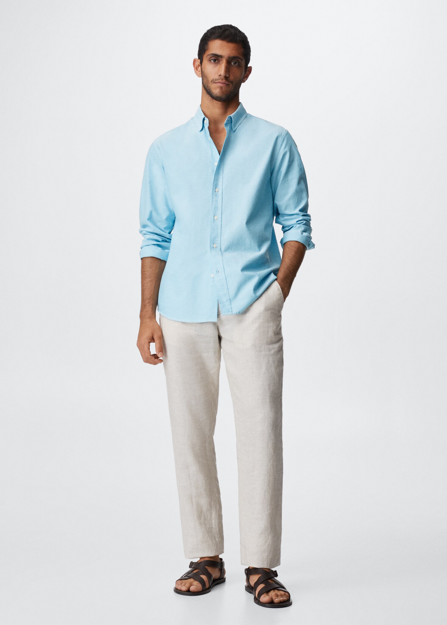 Camisa regular fit cotó - Pla general