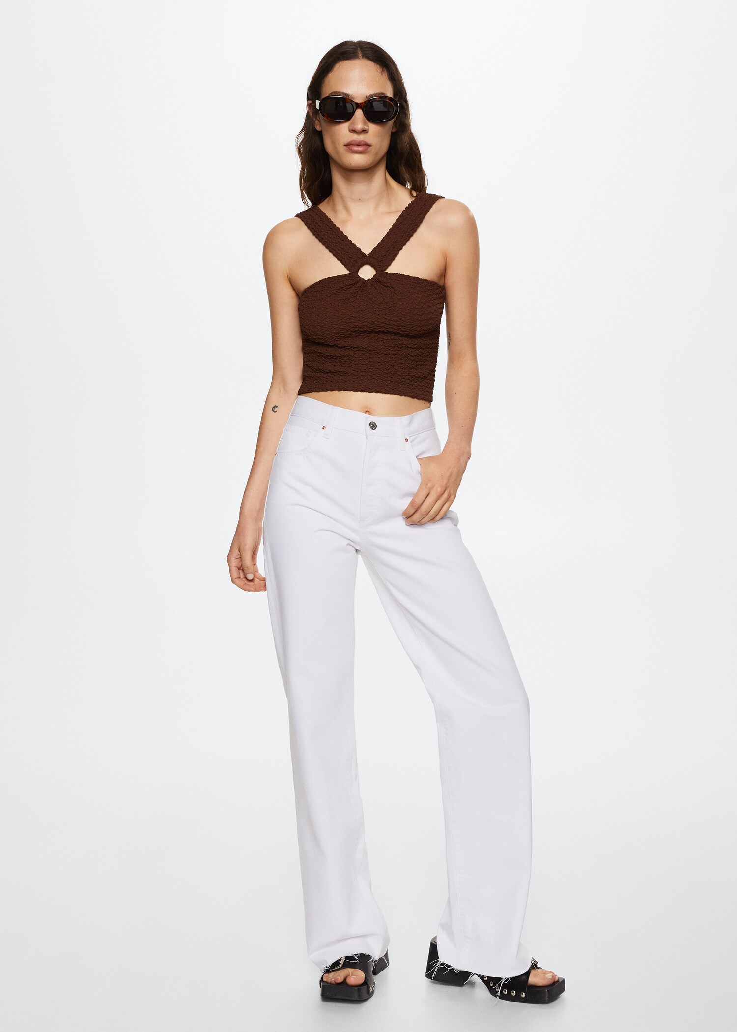 Texturerad crop top - Allmän bild