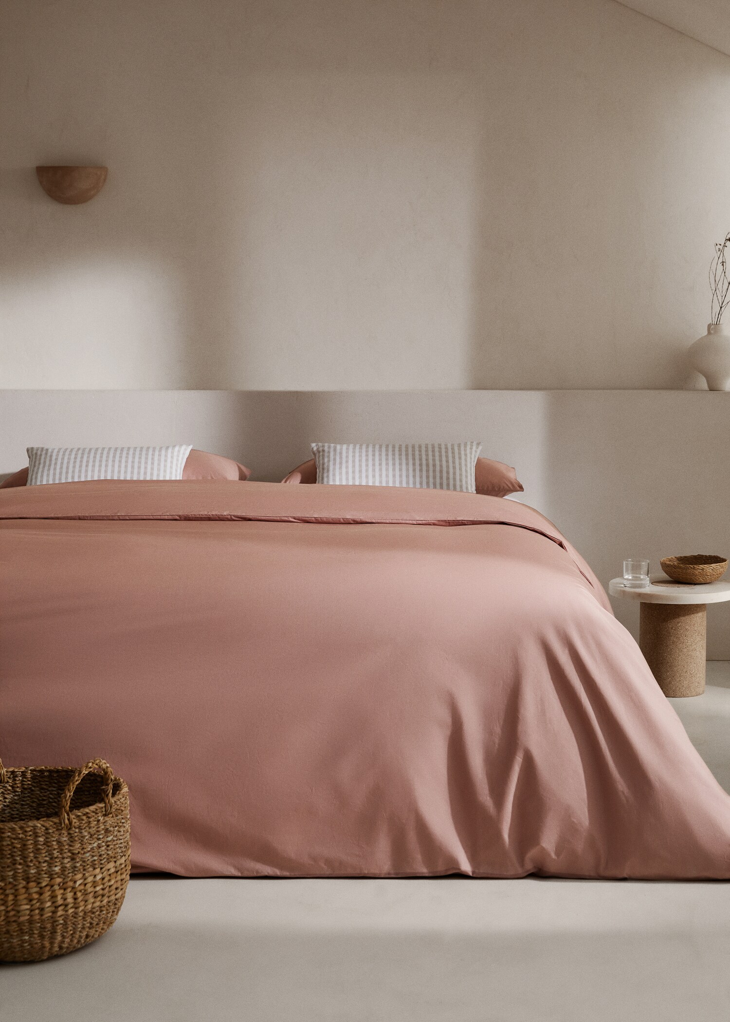 Percale cotton duvet cover (300 threads) 180/200cm bed - General plane