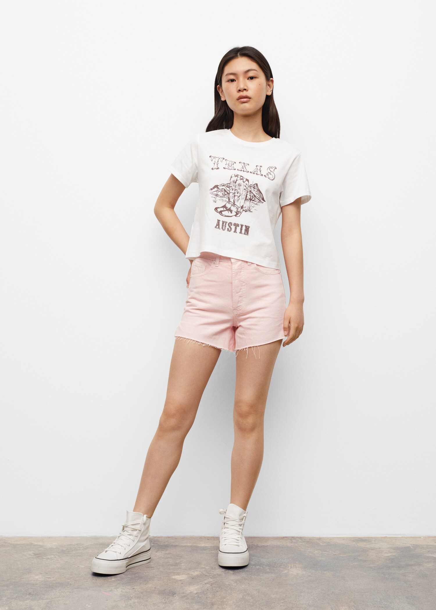 T-shirt estampada algodão - Plano geral