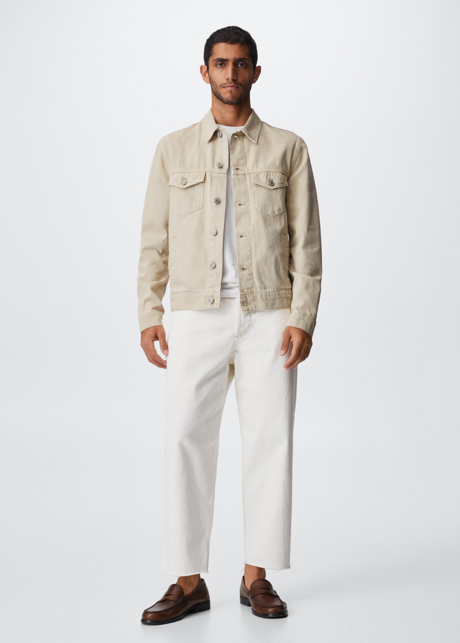 Blouson denim beige - Plan général