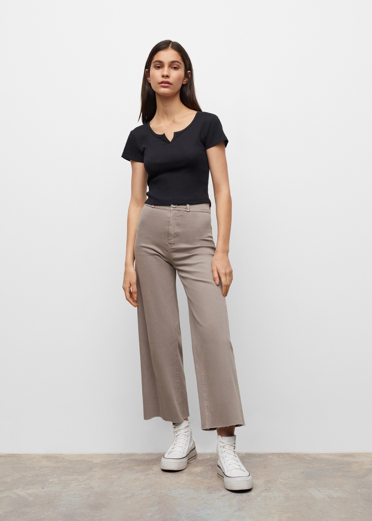 Camiseta crop algodón - Plano general