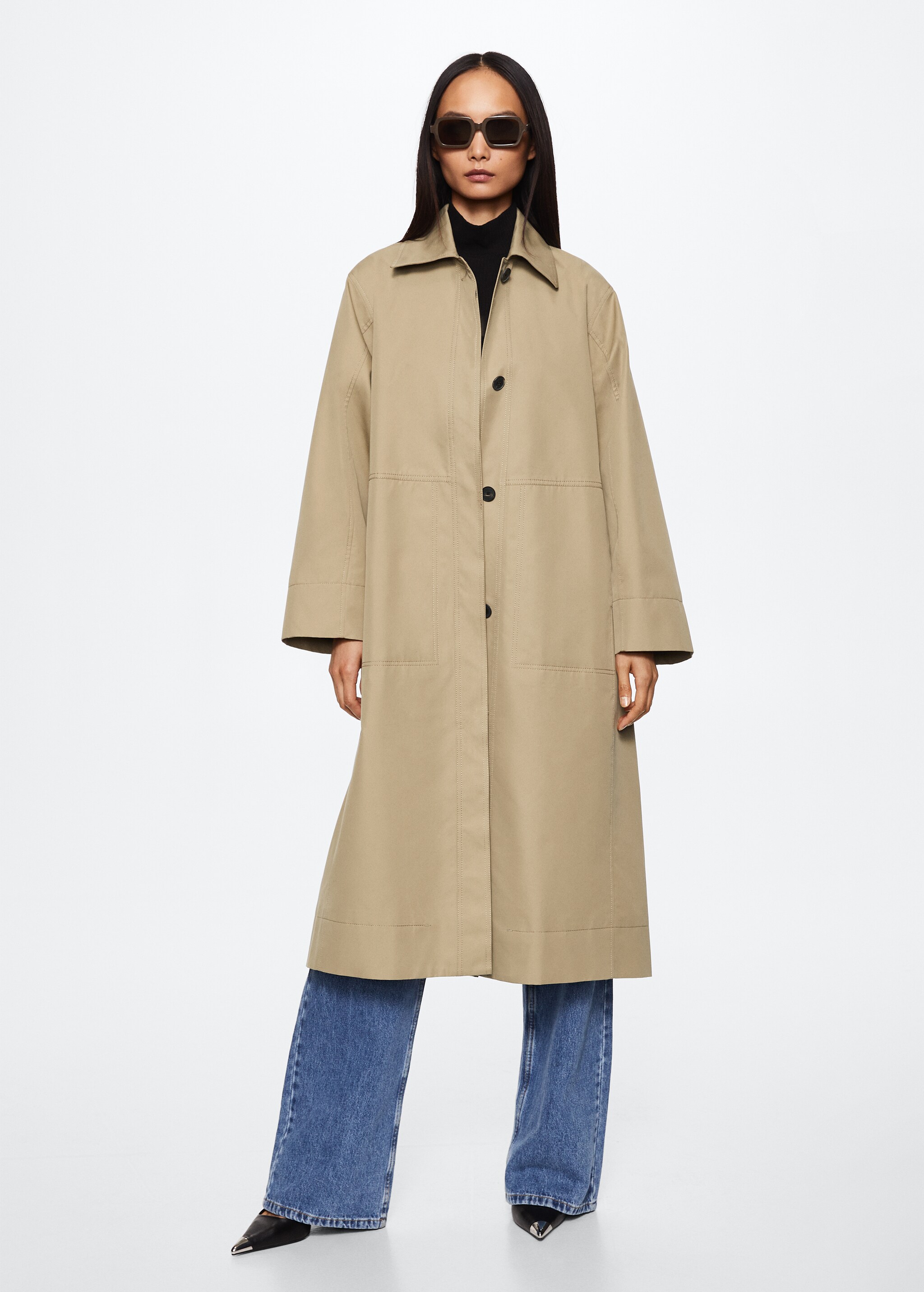 Oversized cotton trench - General plane