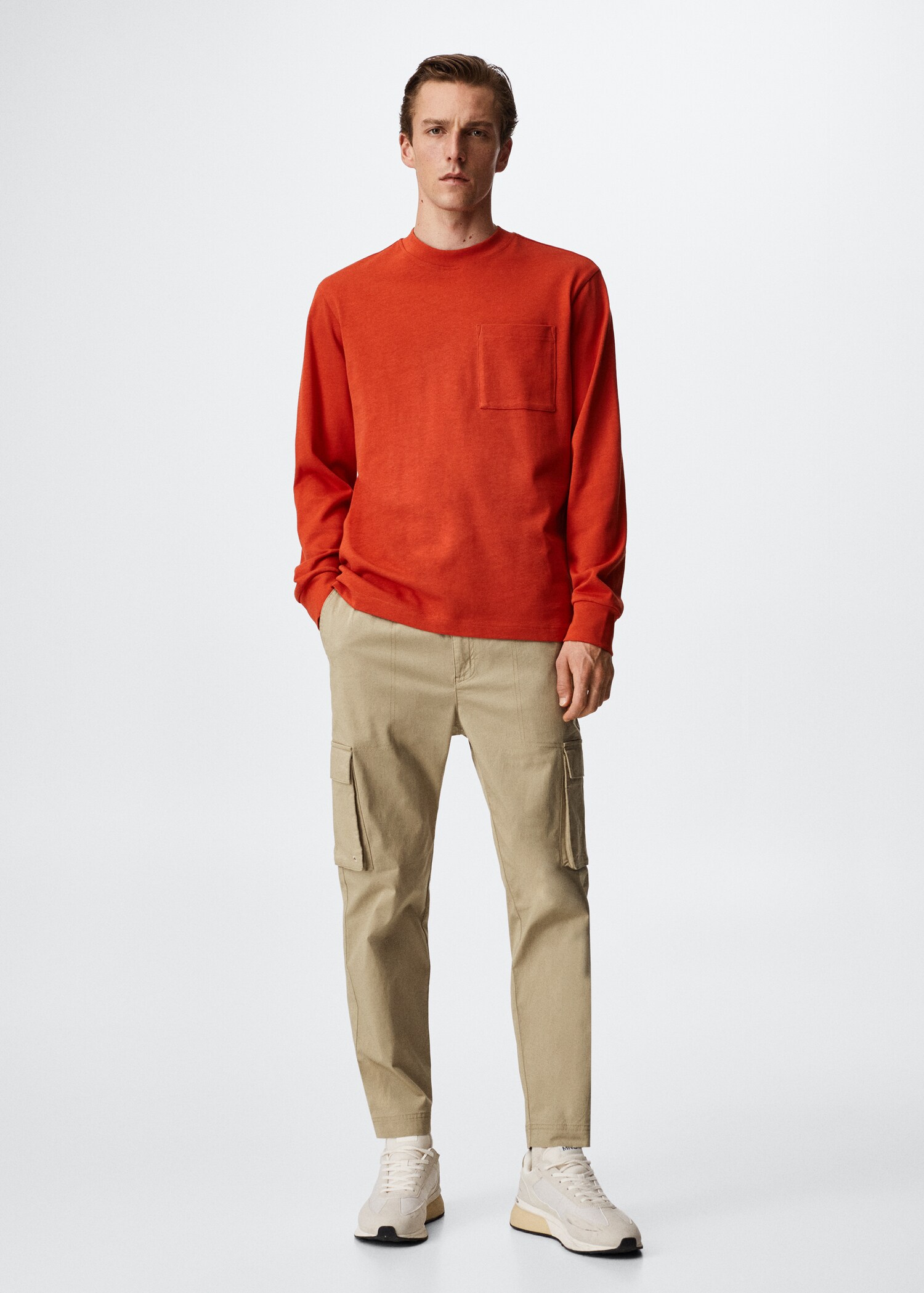 Cotton cargo trousers - General plane