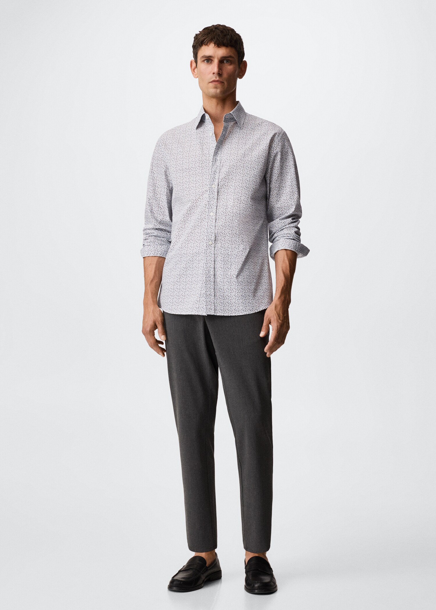 Chemise slim-fit imprimée coton - Plan général