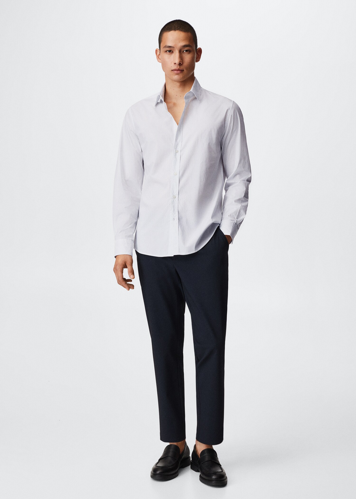 Slim-fit micro-print shirt - General plane