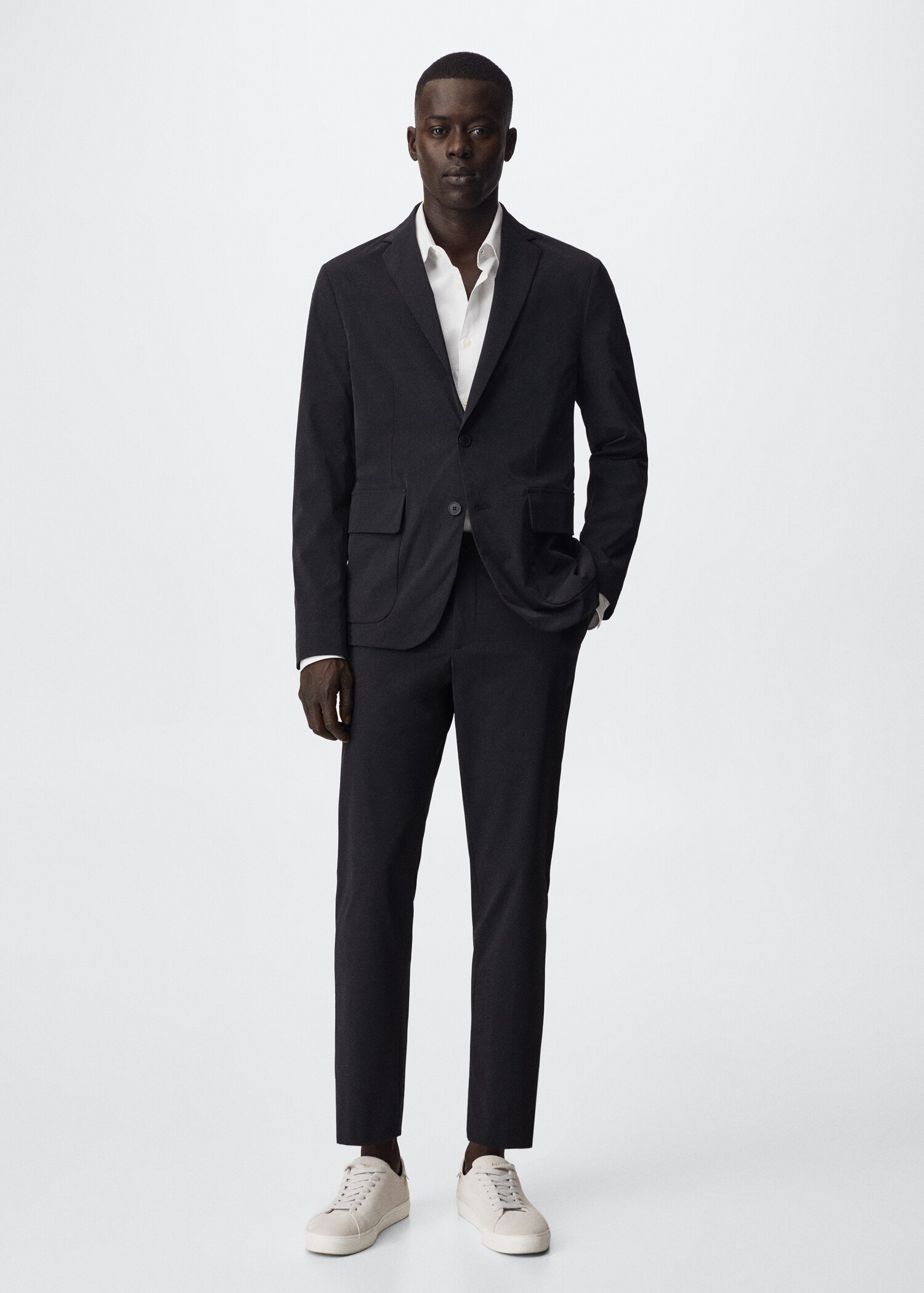 Slim-fit stretch suit trousers - General plane