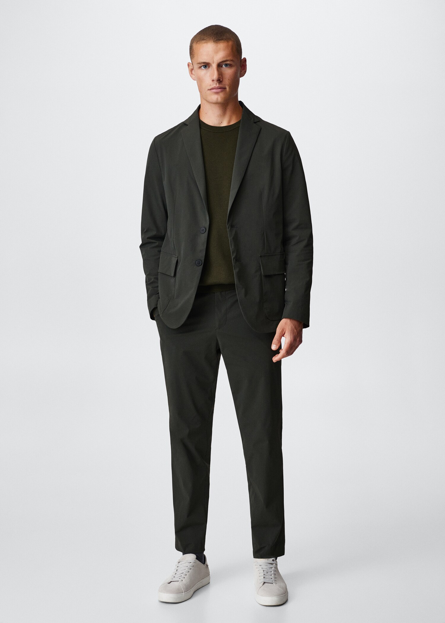 Slim-fit stretch suit trousers - General plane