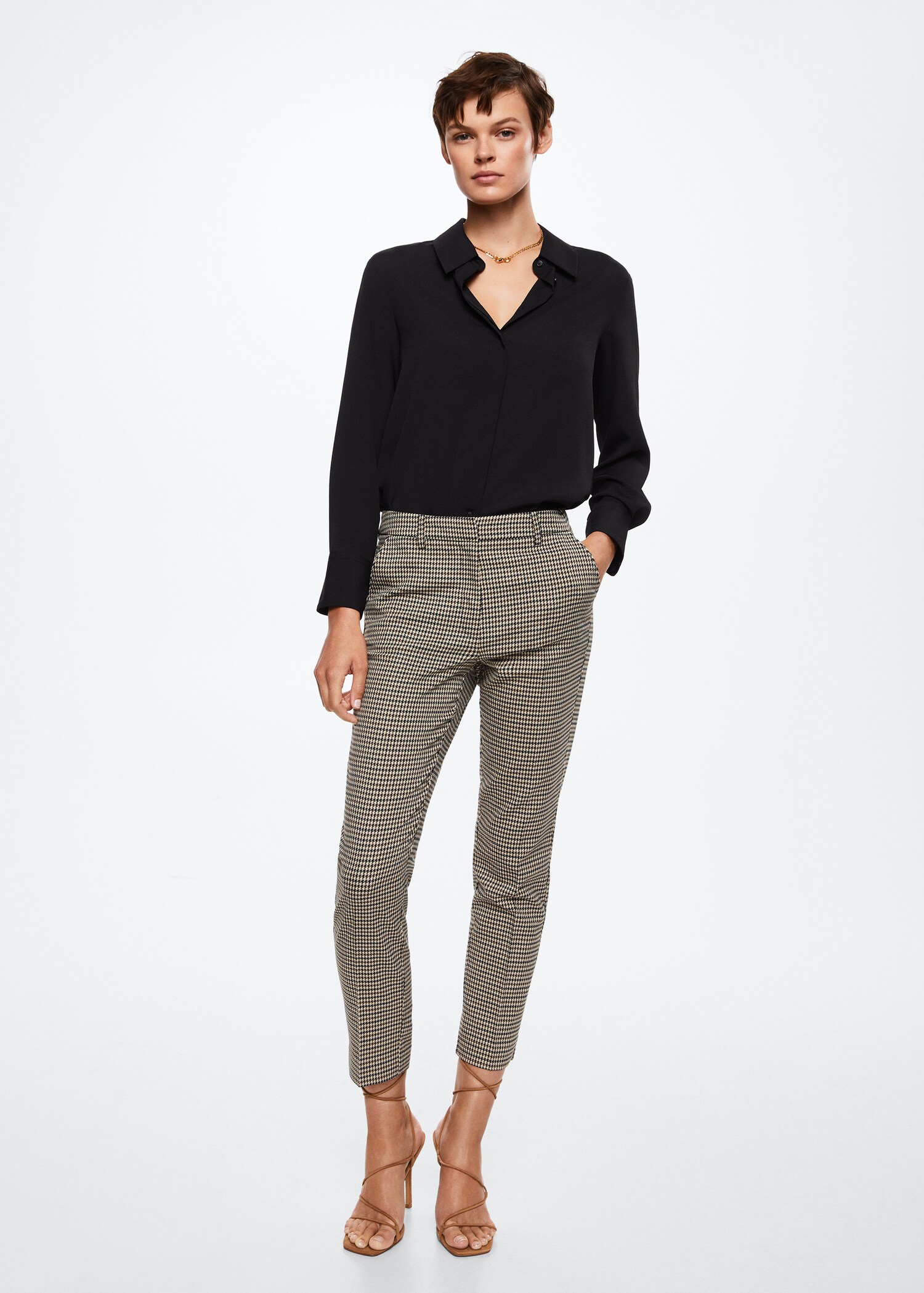 Skinny houndstooth suit trousers - General plane