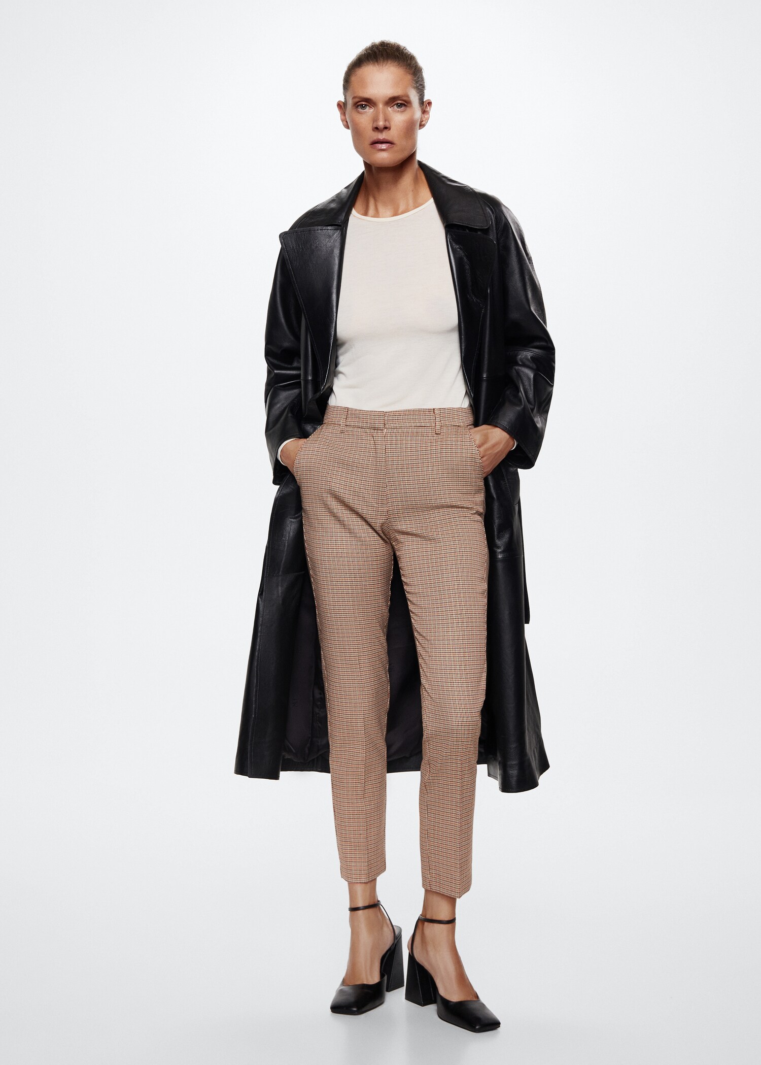 Skinny houndstooth suit trousers - General plane