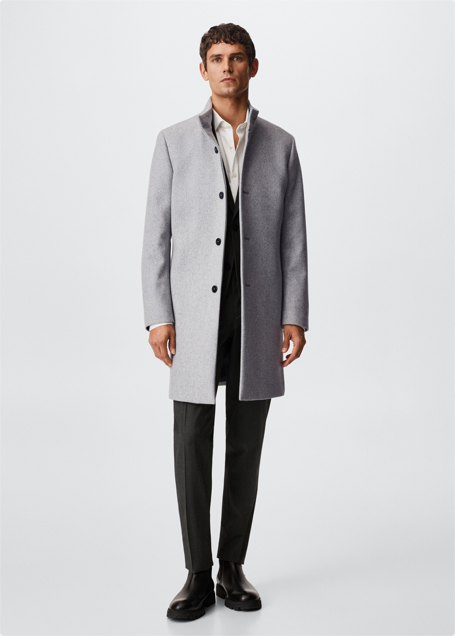 Manteau long laine recyclée - Plan général