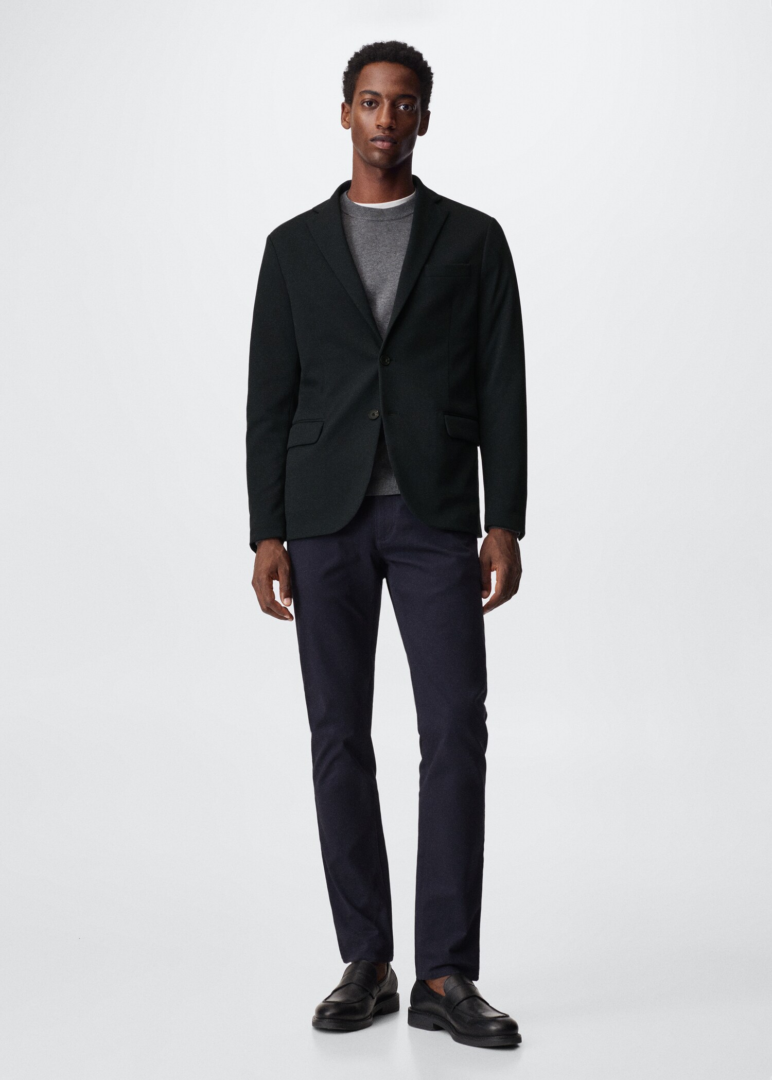 Structured cotton blazer - General plane