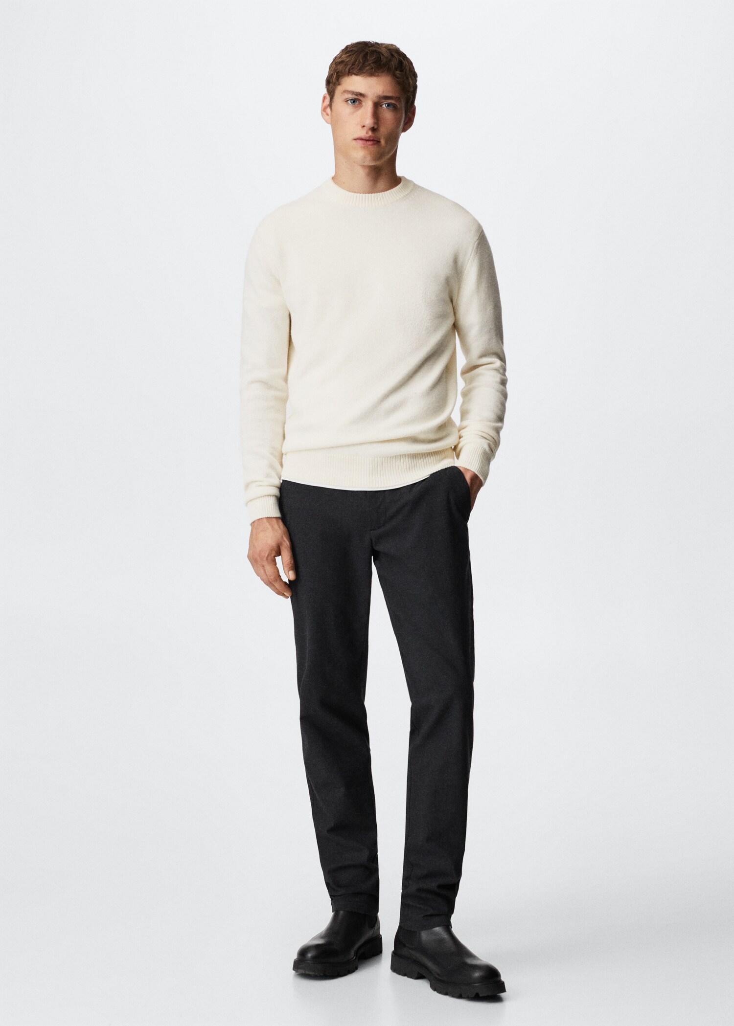 Slim-fit cotton trousers - General plane