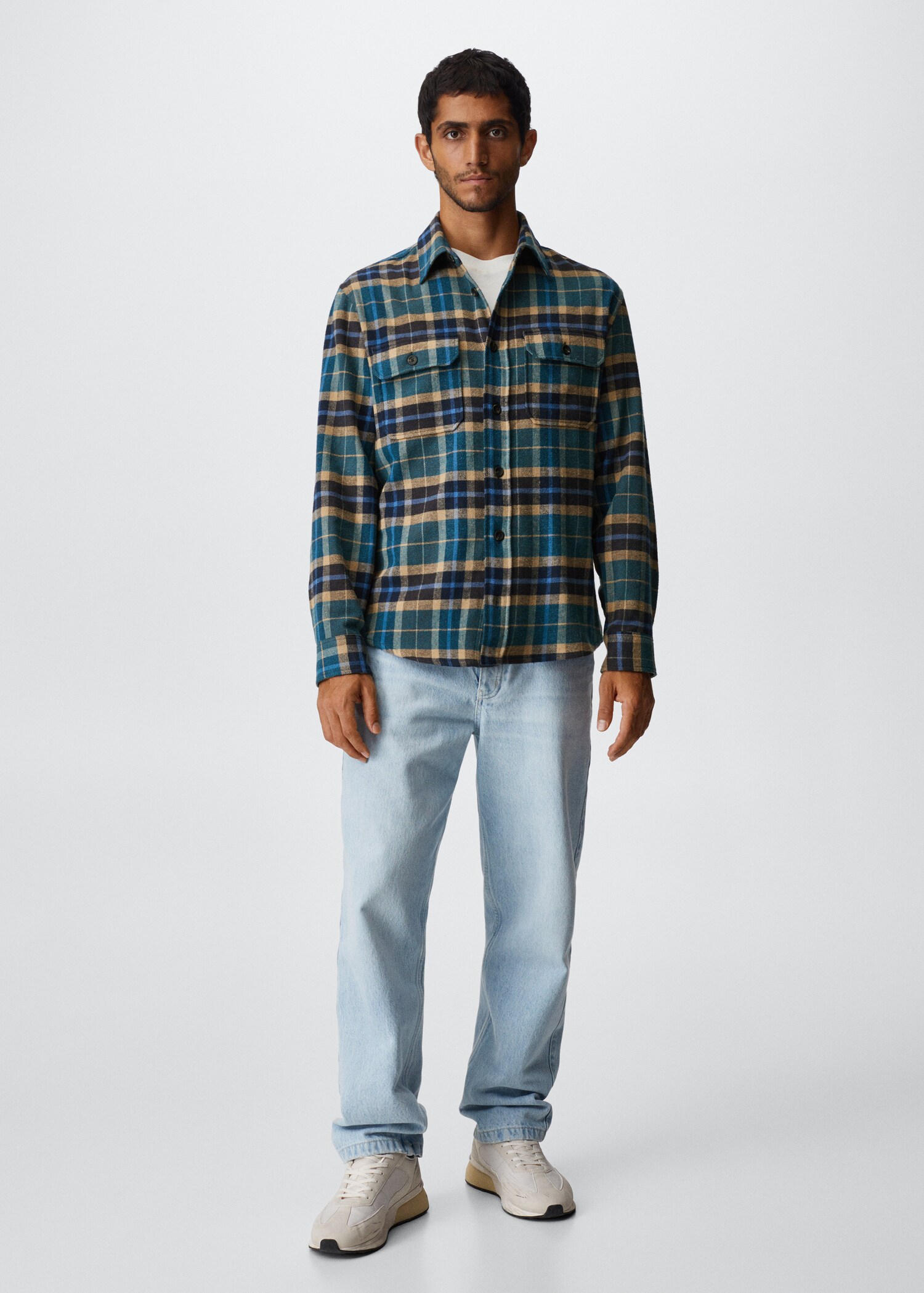Regular fit checked flannel shirt - General plane