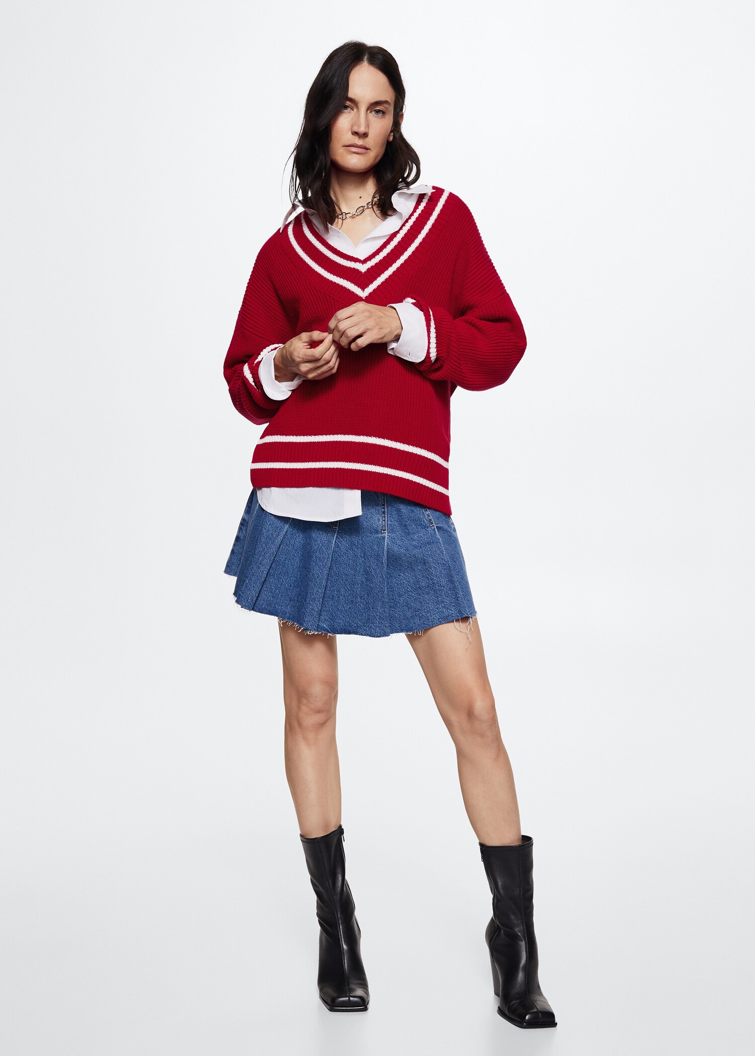 Pull-over oversize col en V - Plan général